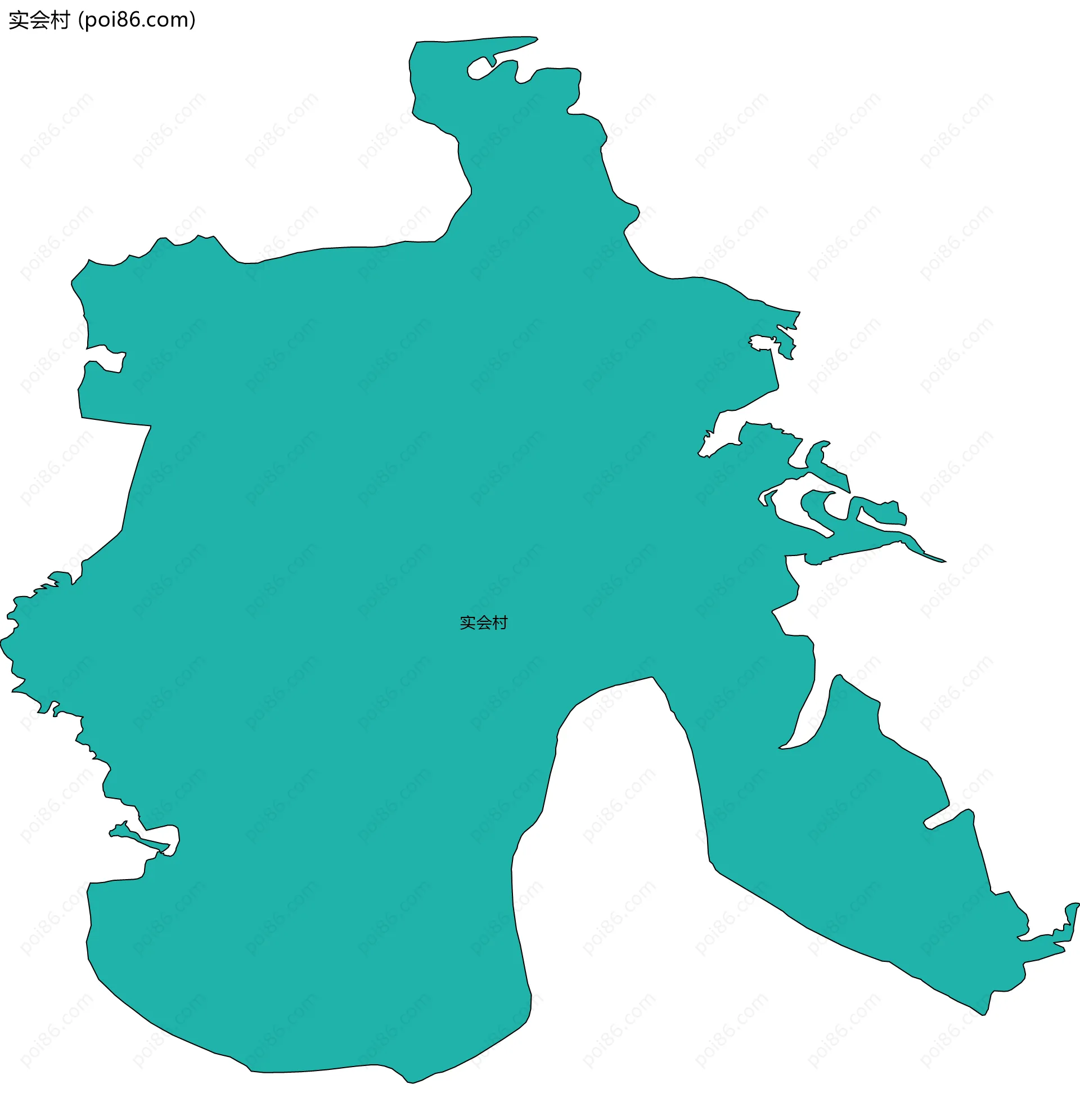 实会村边界地图