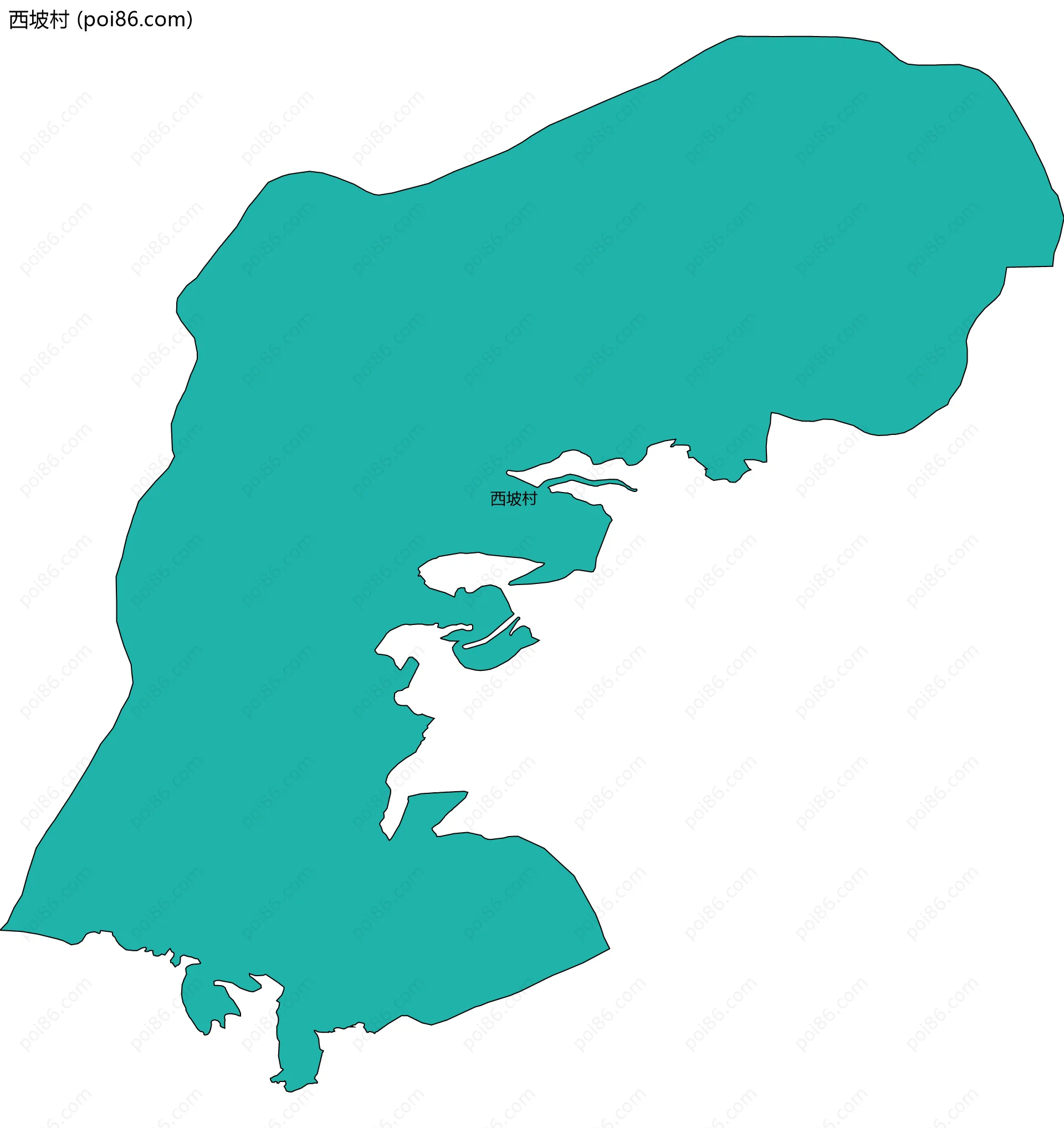 西坡村边界地图