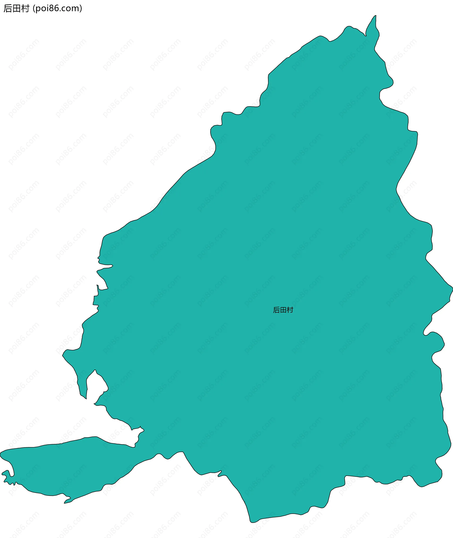 后田村边界地图