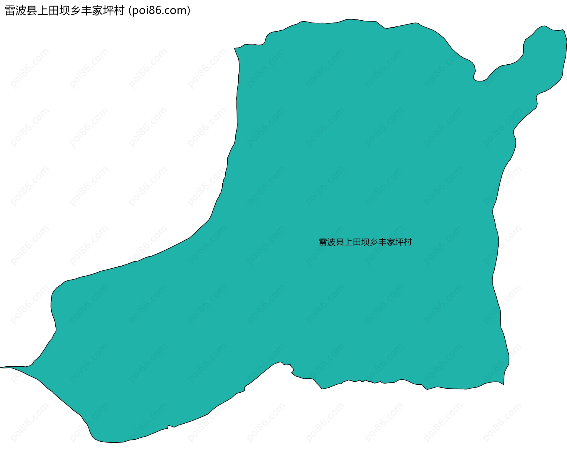 雷波县上田坝乡丰家坪村边界地图