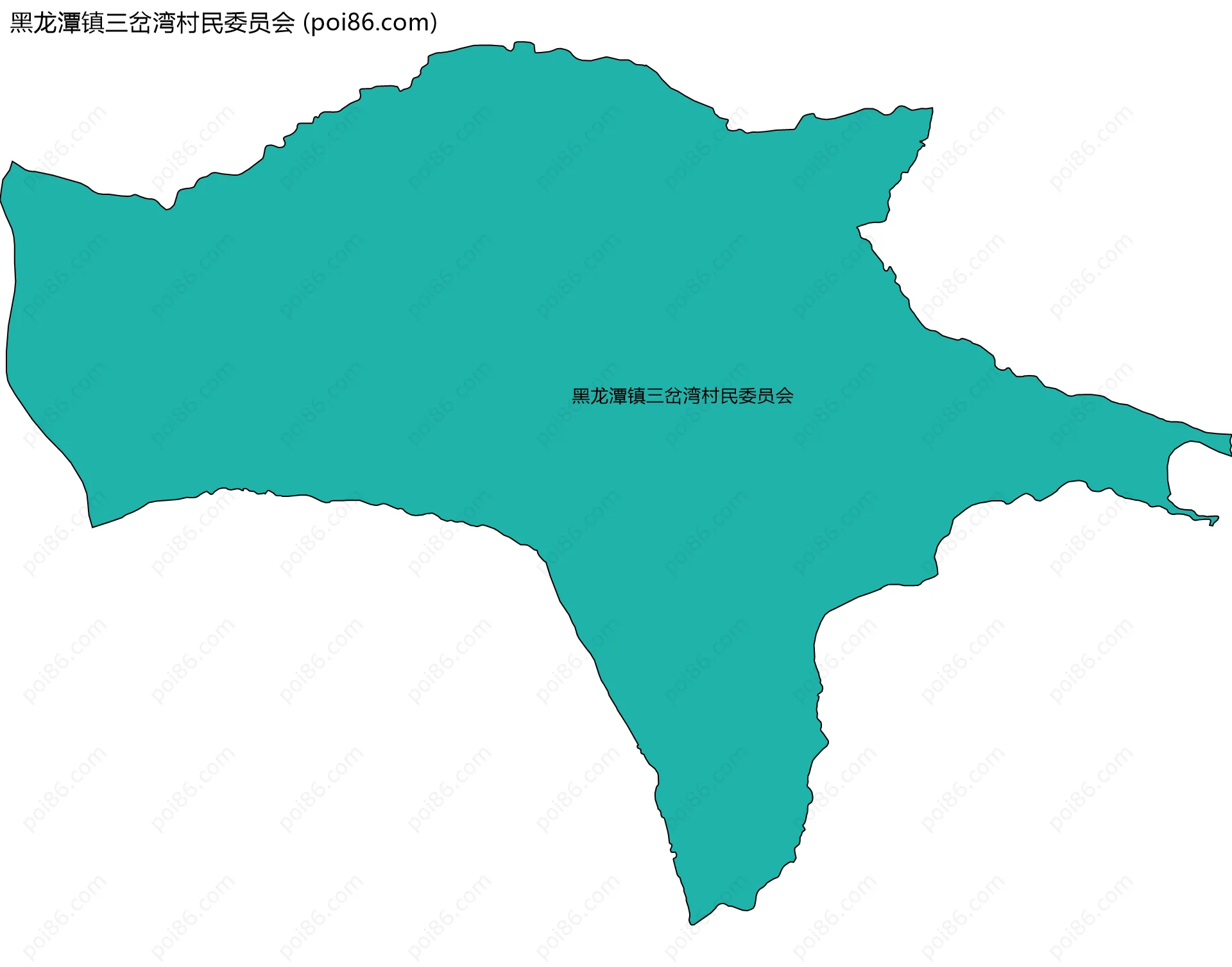 黑龙潭镇三岔湾村民委员会边界地图