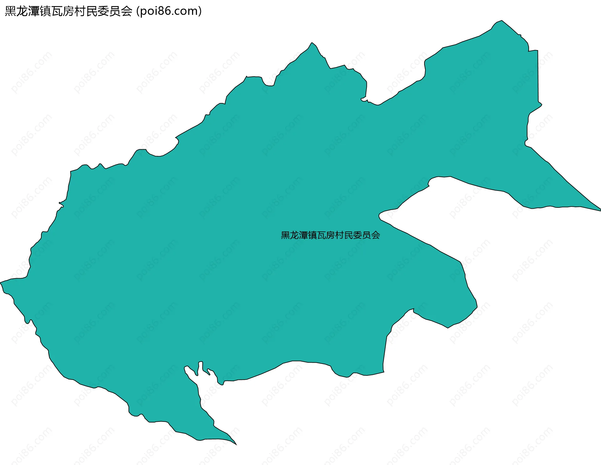 黑龙潭镇瓦房村民委员会边界地图