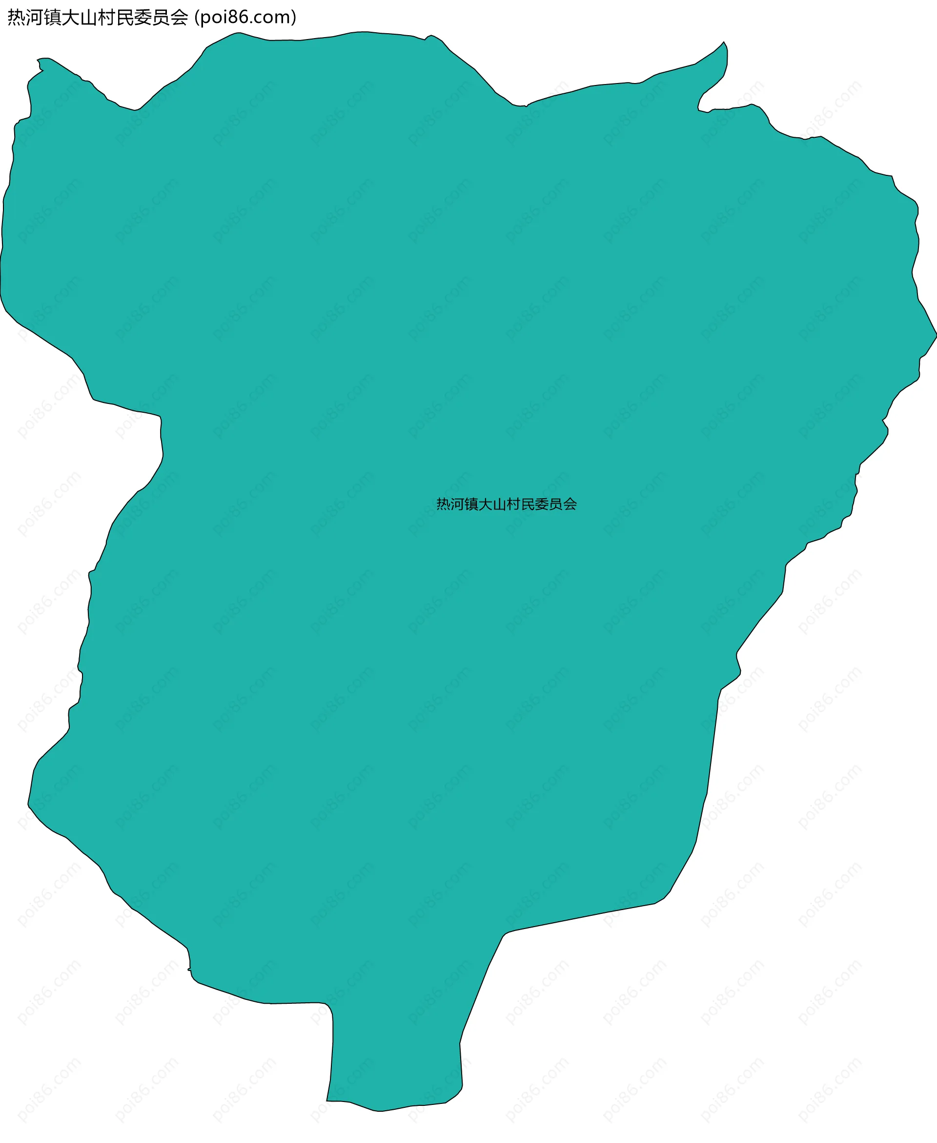 热河镇大山村民委员会边界地图