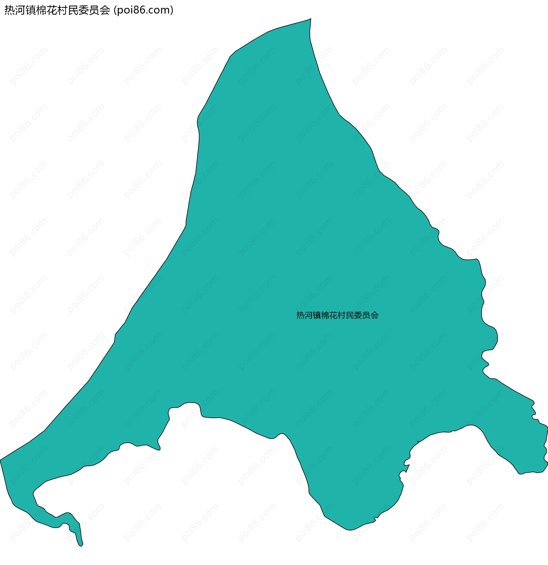 热河镇棉花村民委员会边界地图