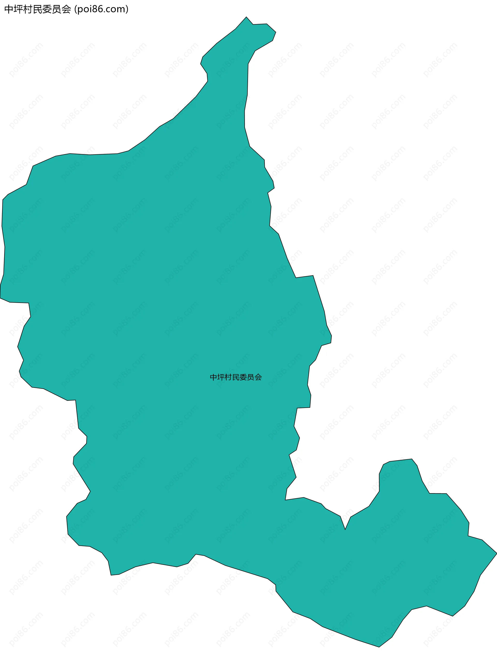 中坪村民委员会边界地图