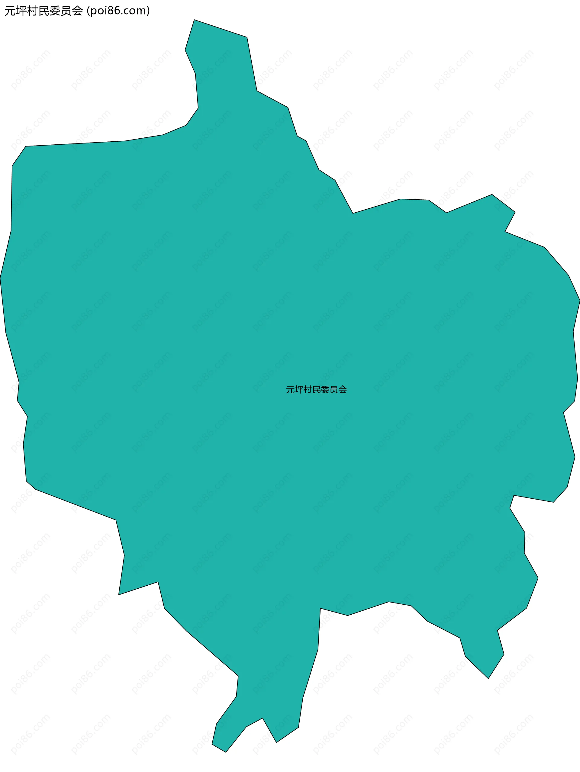 元坪村民委员会边界地图