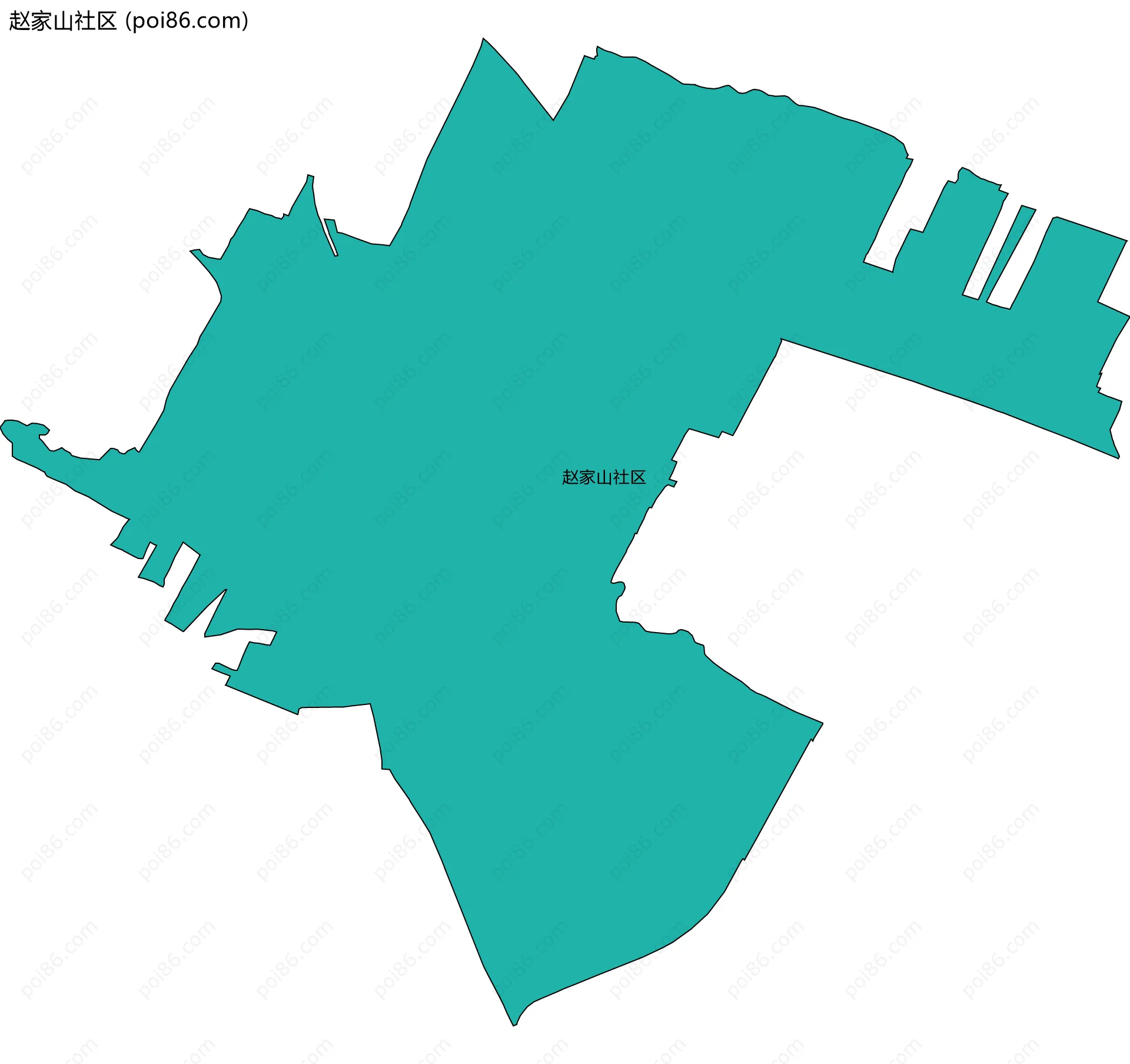 赵家山社区边界地图