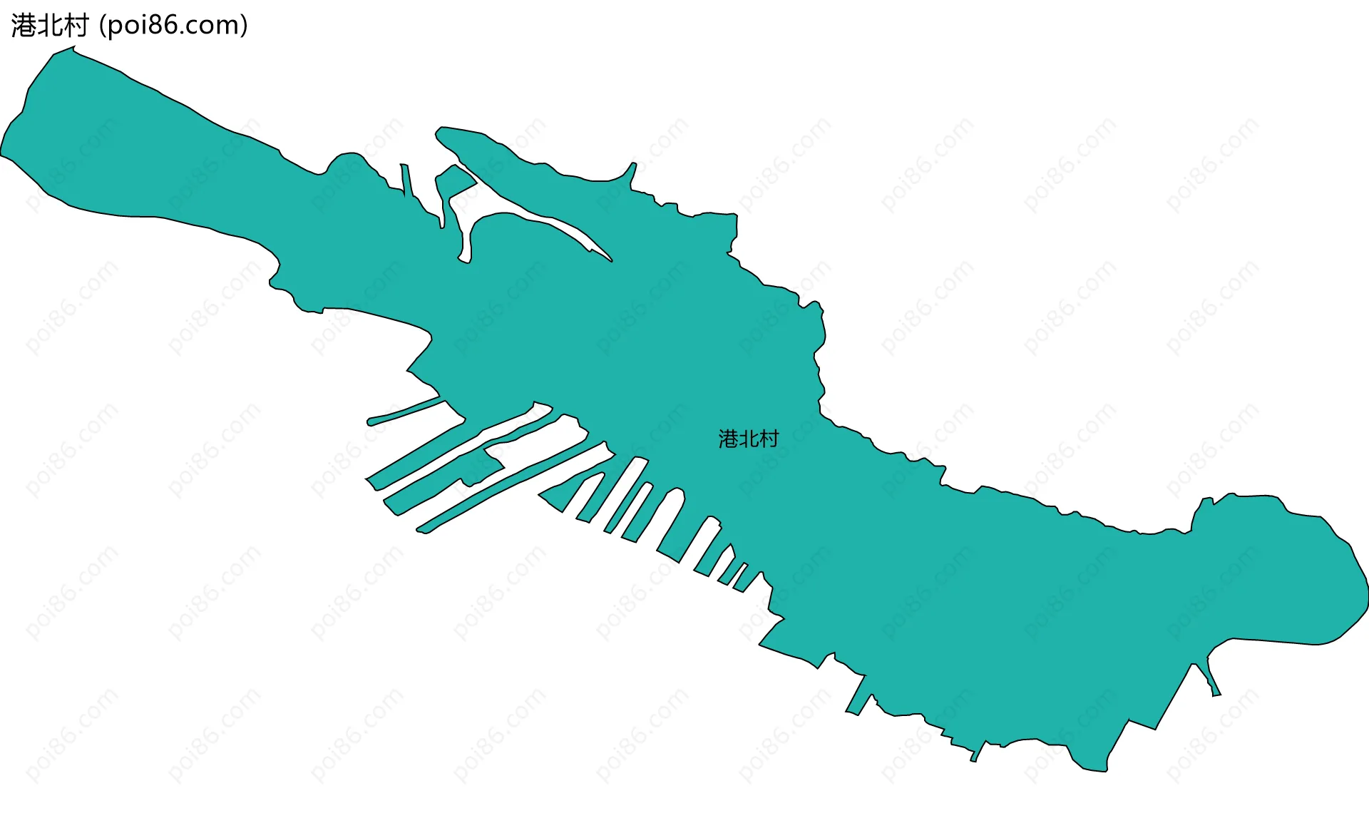 港北村边界地图