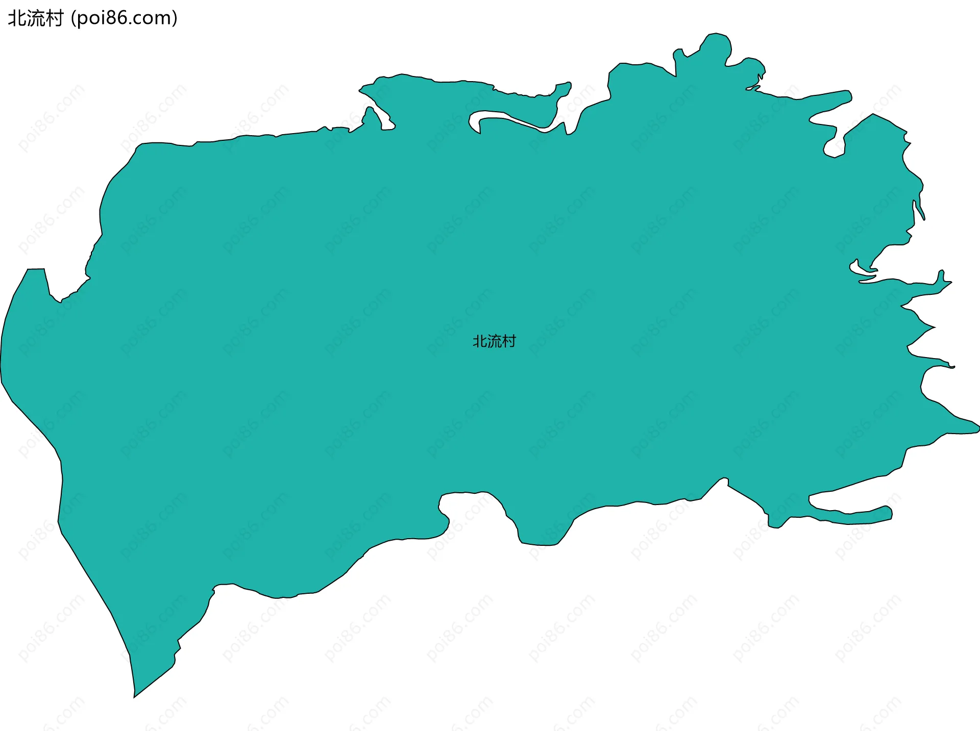 北流村边界地图