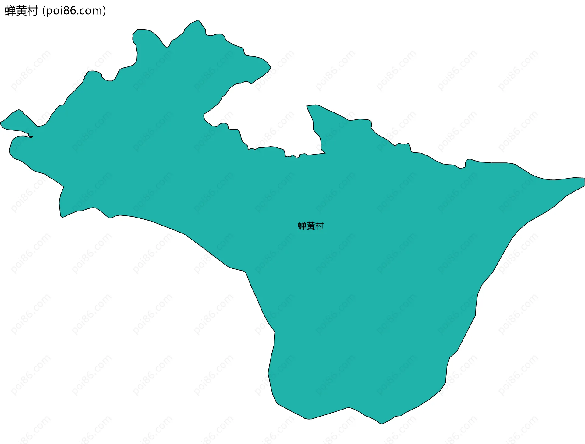 蝉黄村边界地图