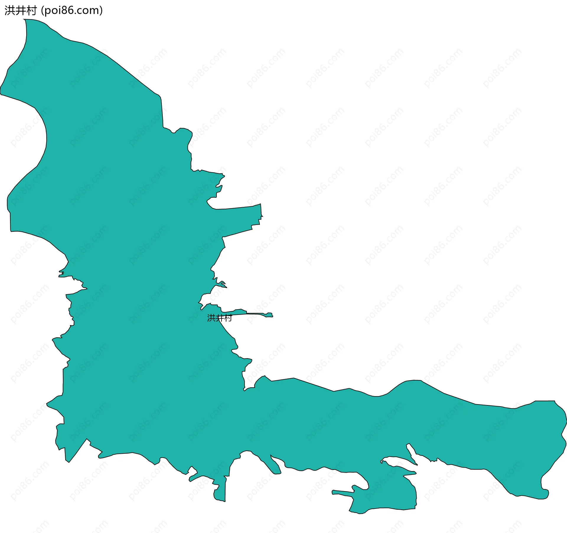 洪井村边界地图