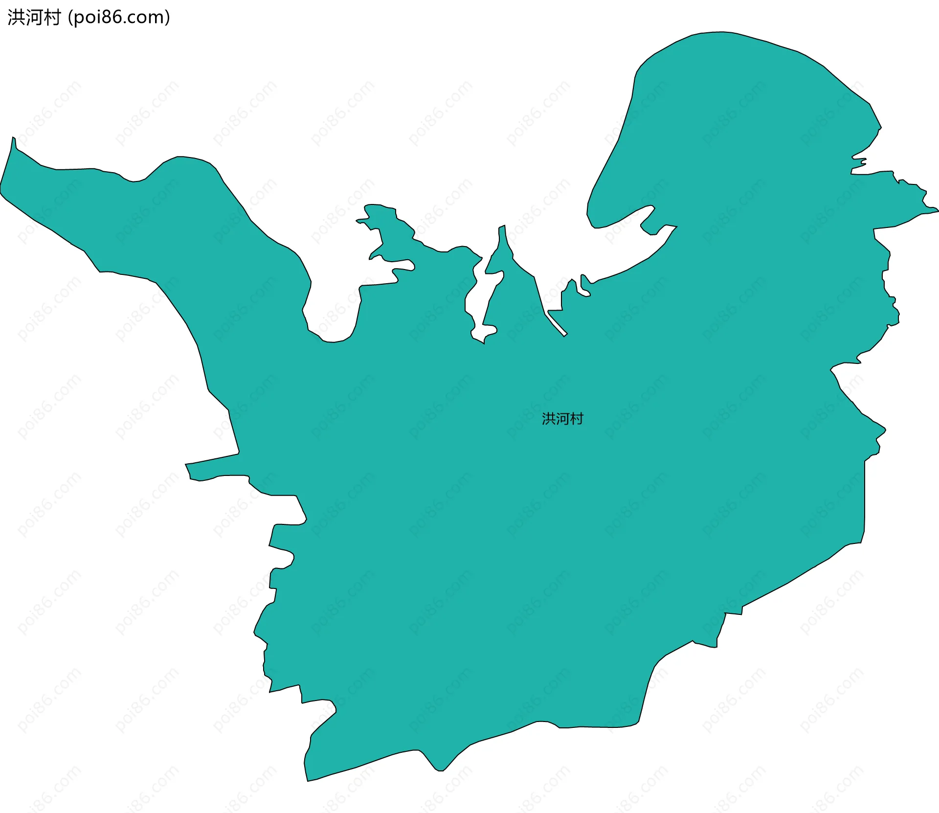 洪河村边界地图