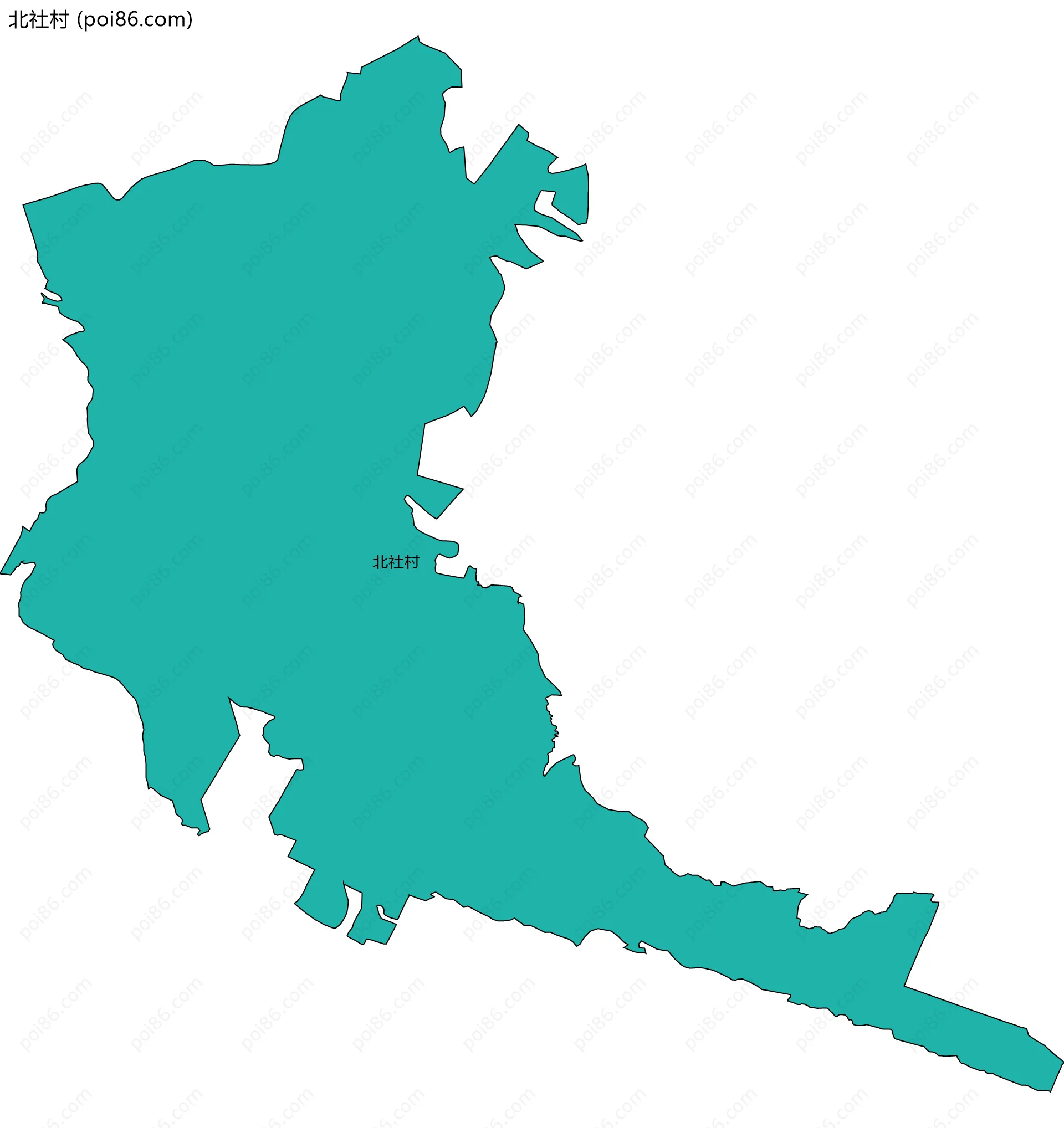 北社村边界地图