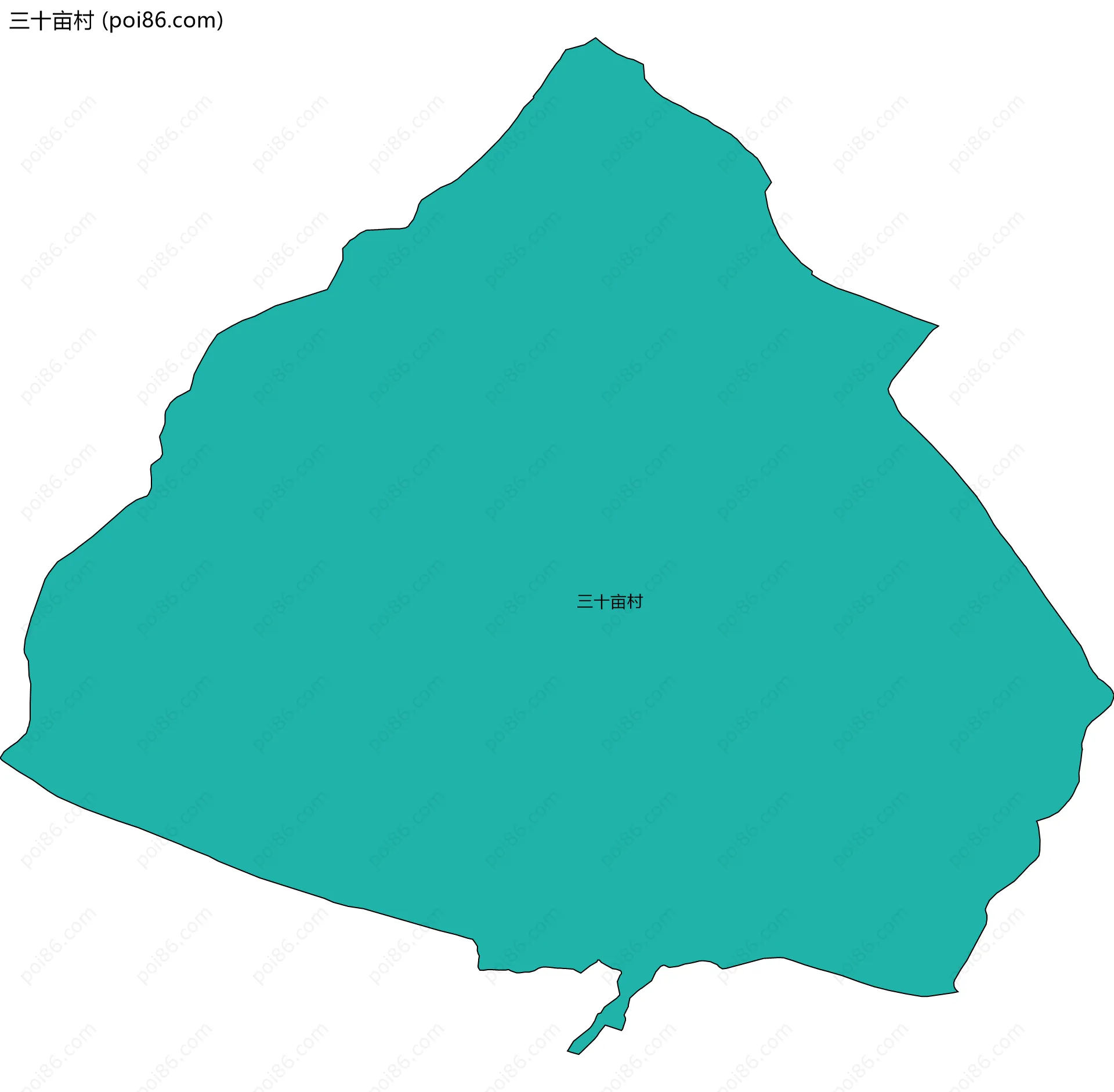 三十亩村边界地图