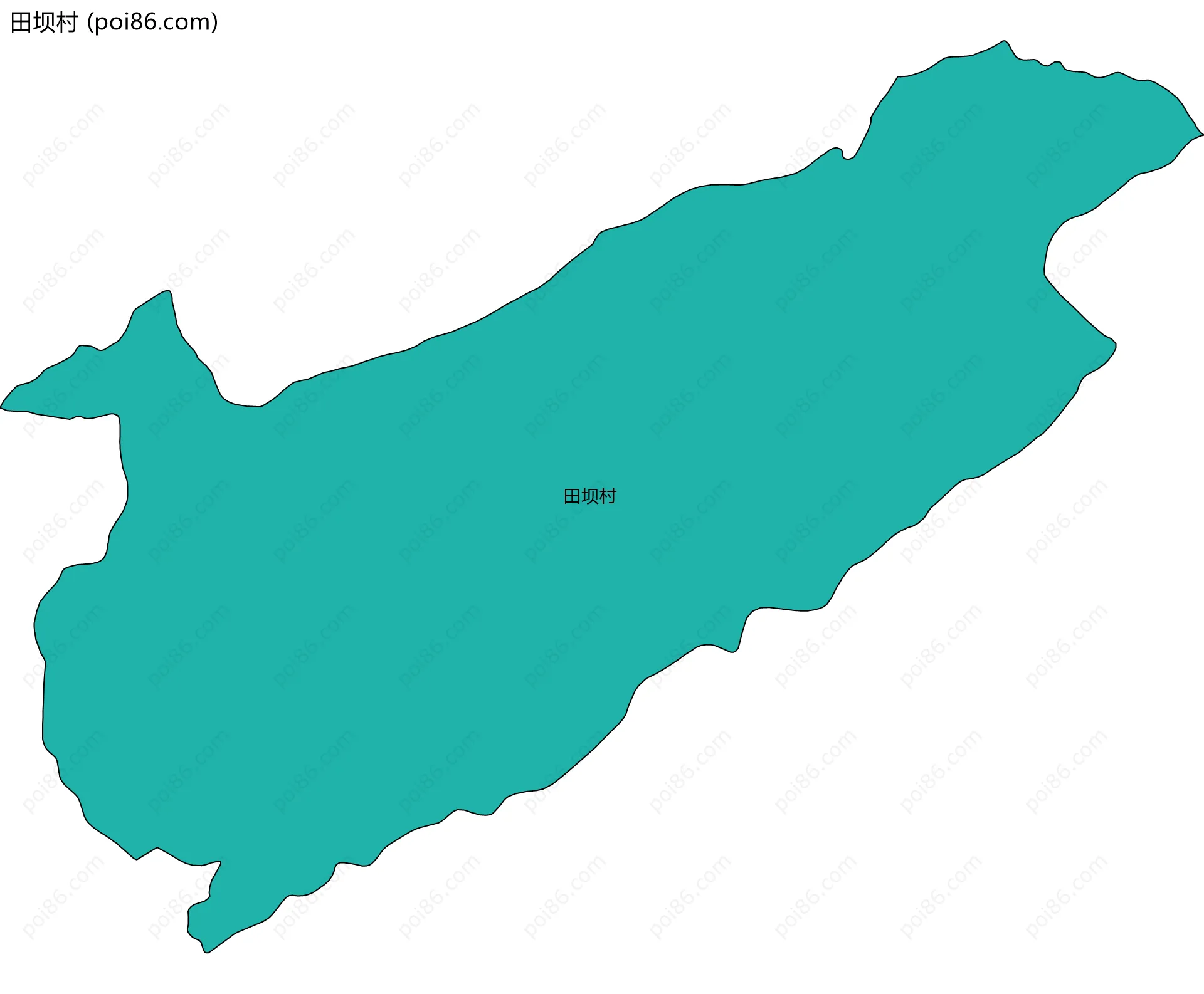 田坝村边界地图