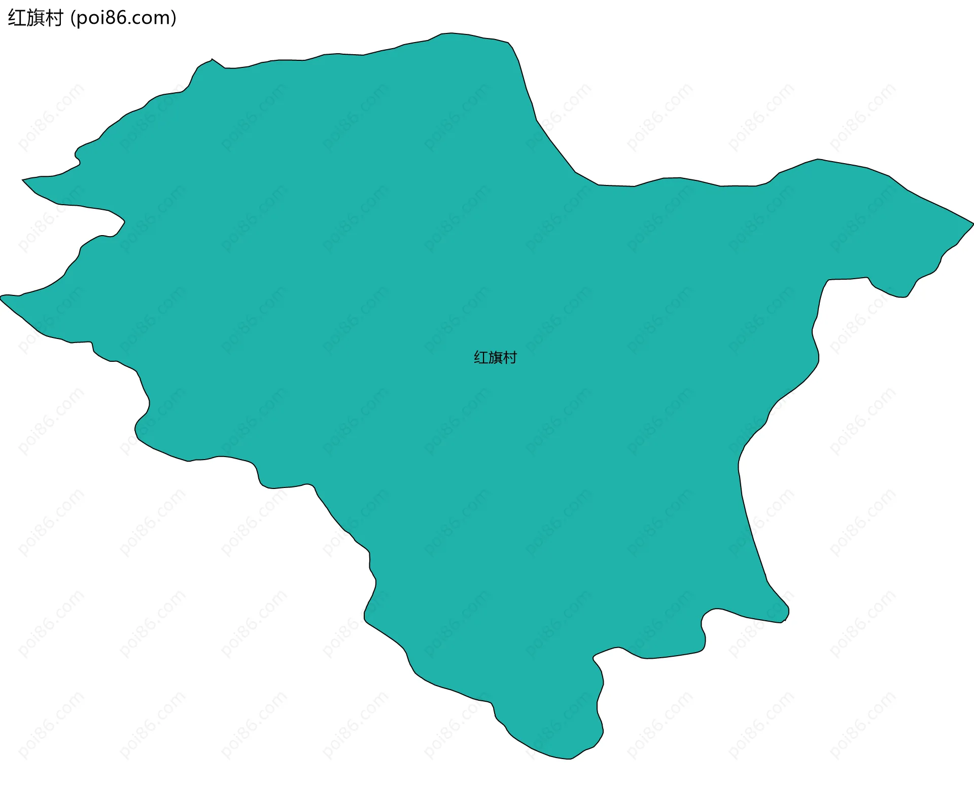 红旗村边界地图