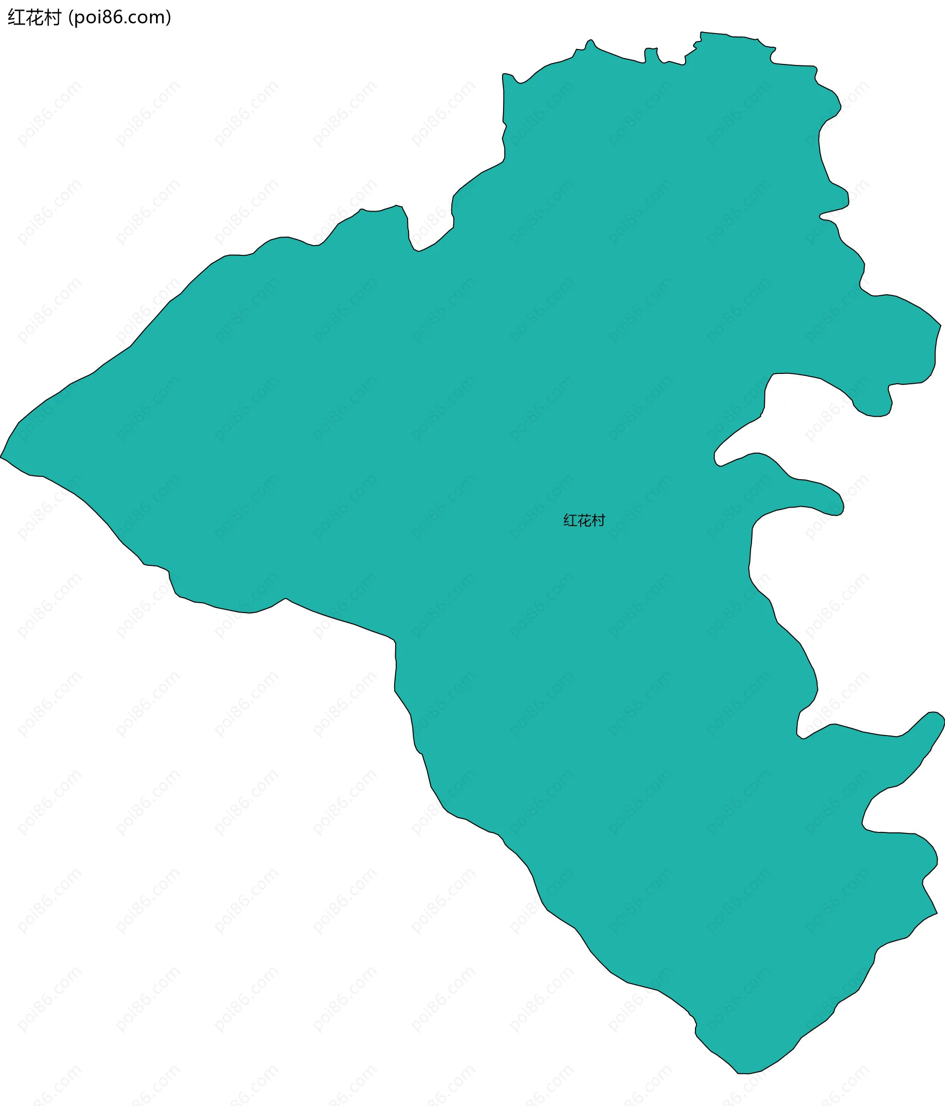 红花村边界地图