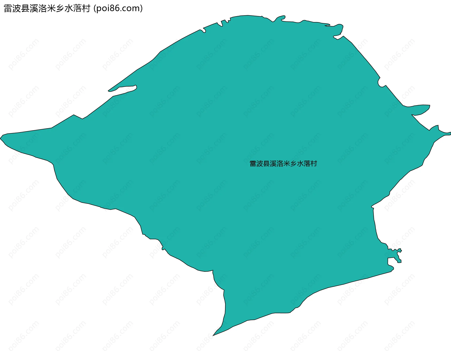 雷波县溪洛米乡水落村边界地图