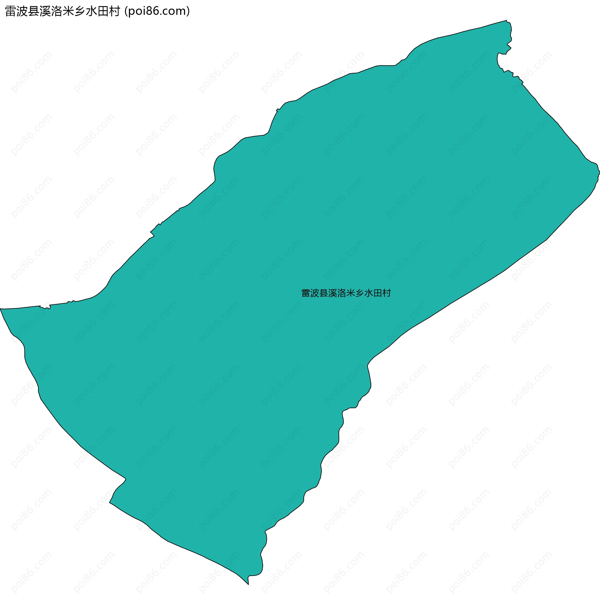 雷波县溪洛米乡水田村边界地图