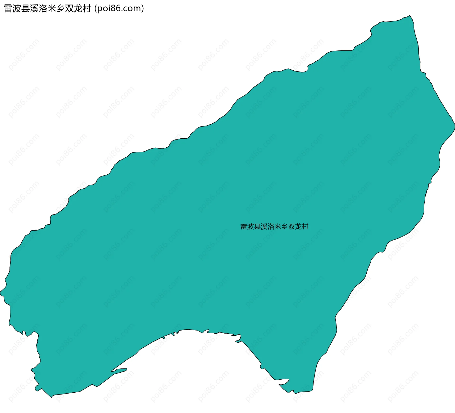 雷波县溪洛米乡双龙村边界地图