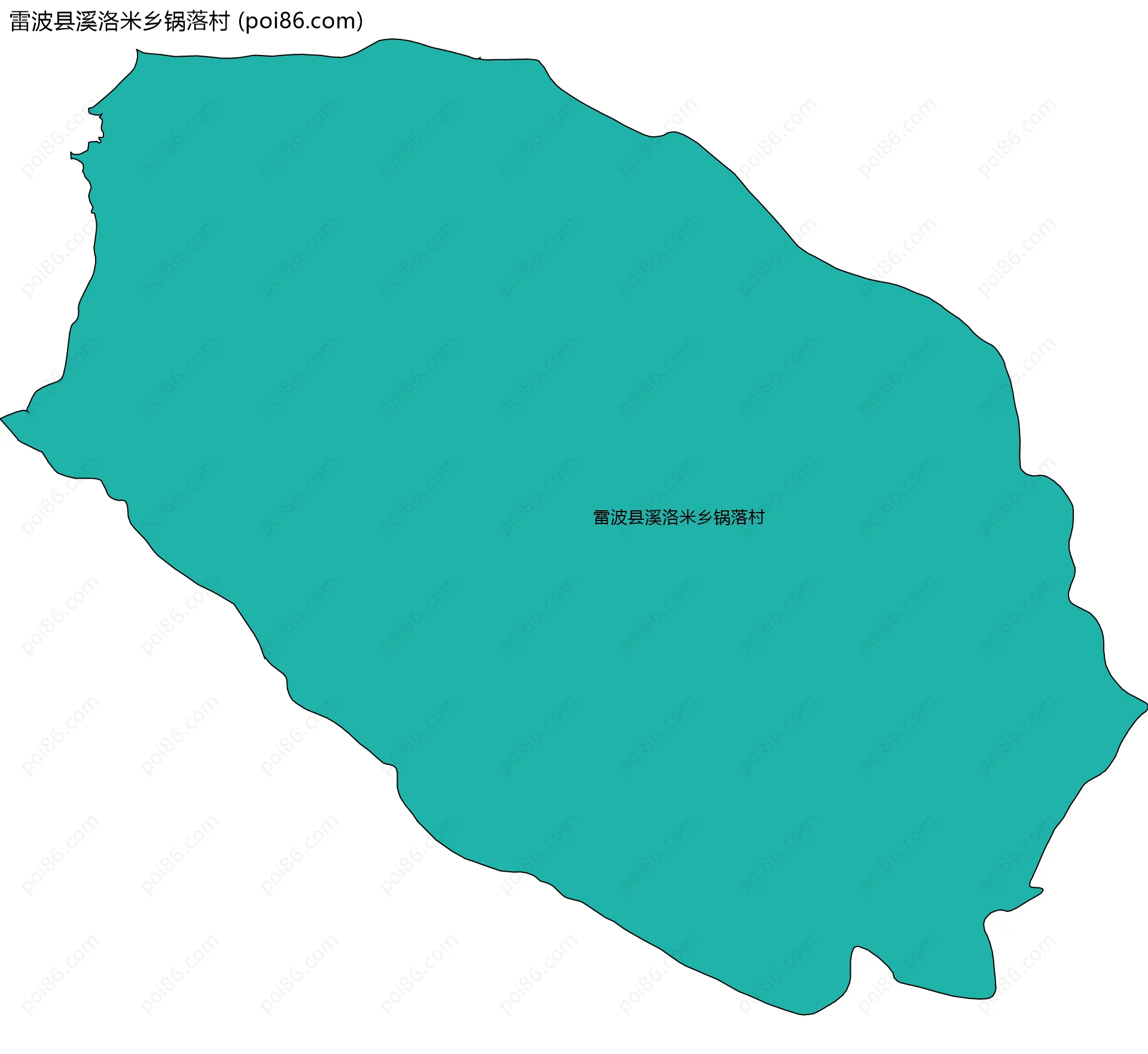 雷波县溪洛米乡锅落村边界地图