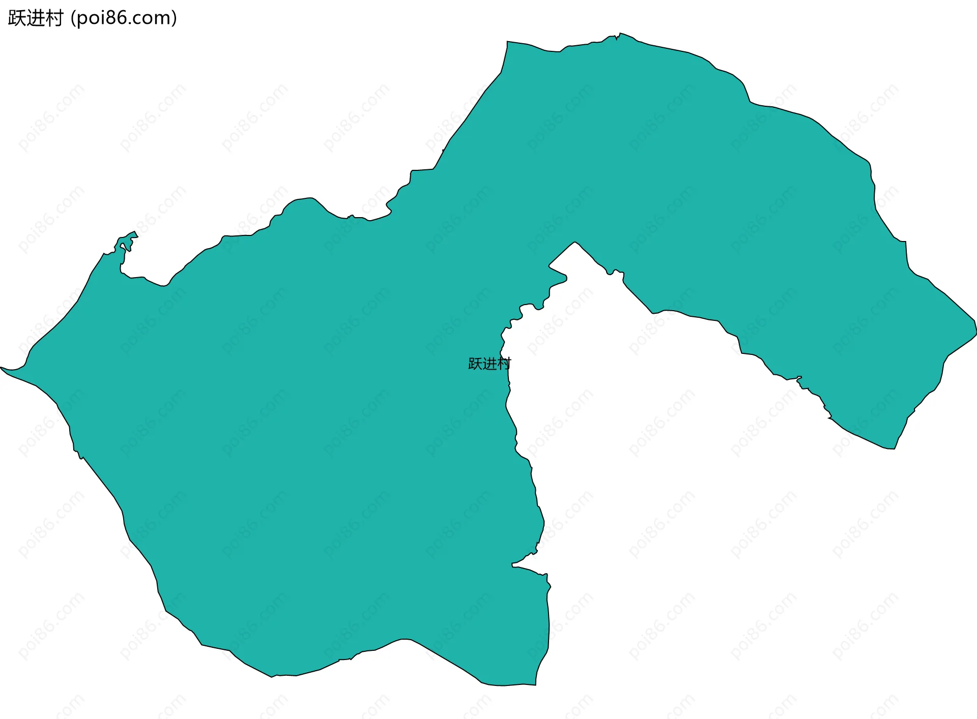 跃进村边界地图
