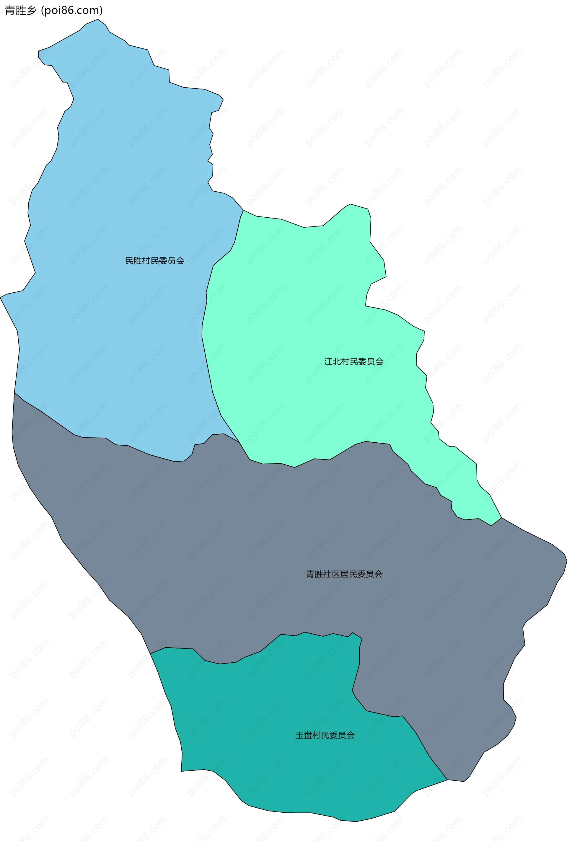 青胜乡边界地图(五级行政区划)