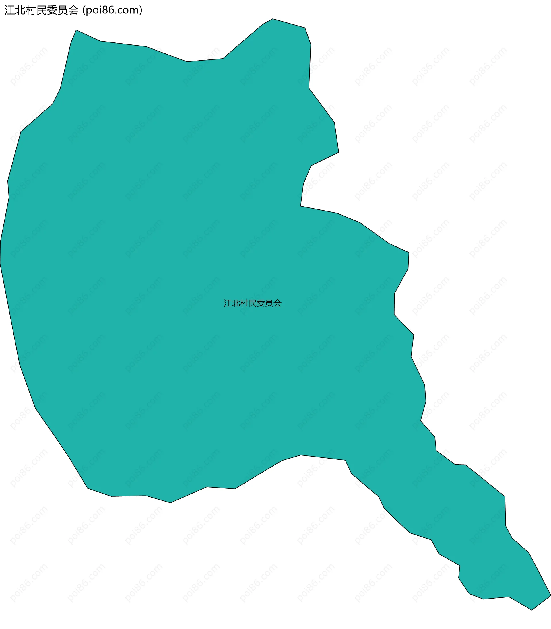 江北村民委员会边界地图