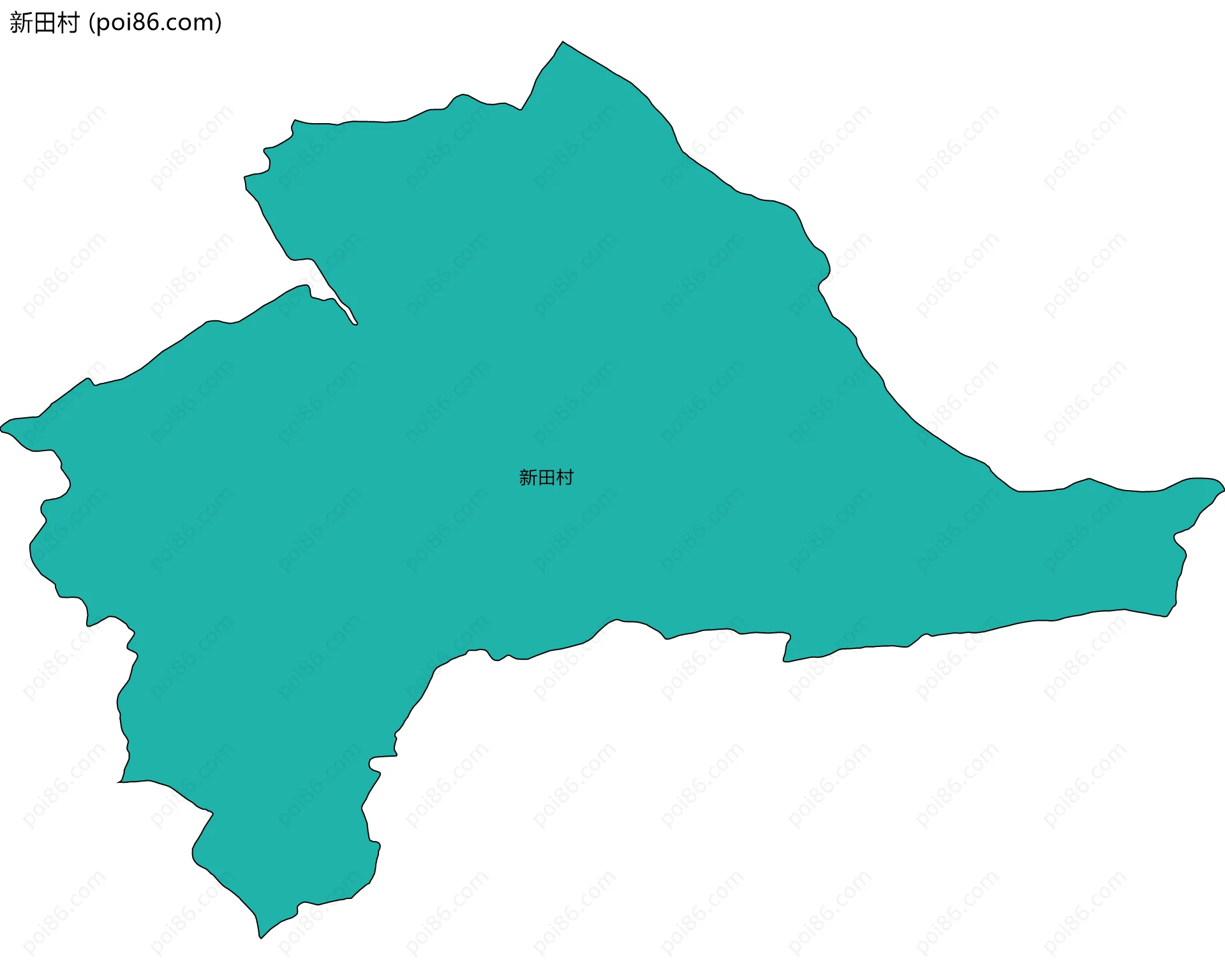 新田村边界地图