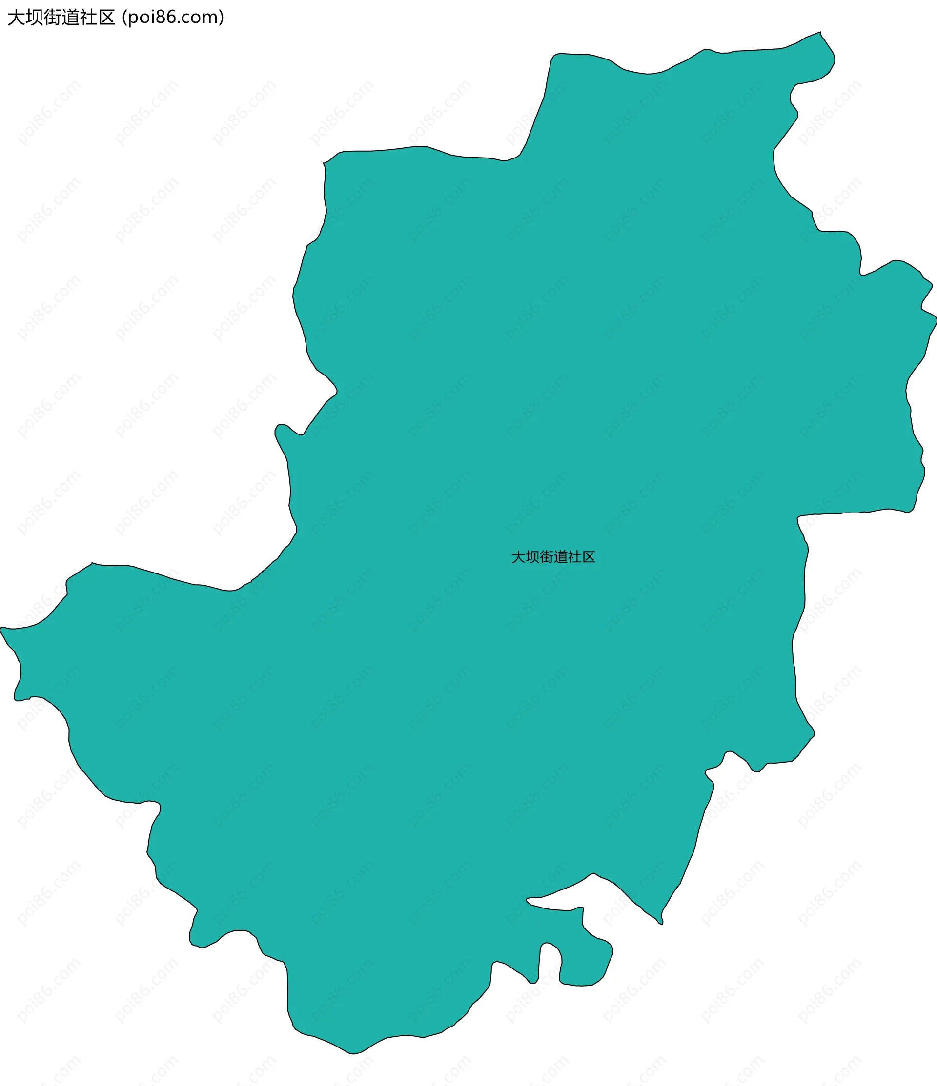 大坝街道社区边界地图