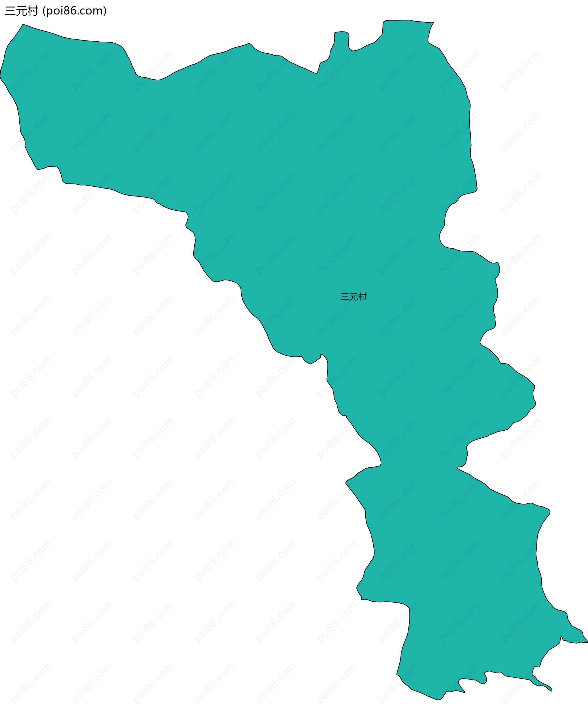 三元村边界地图