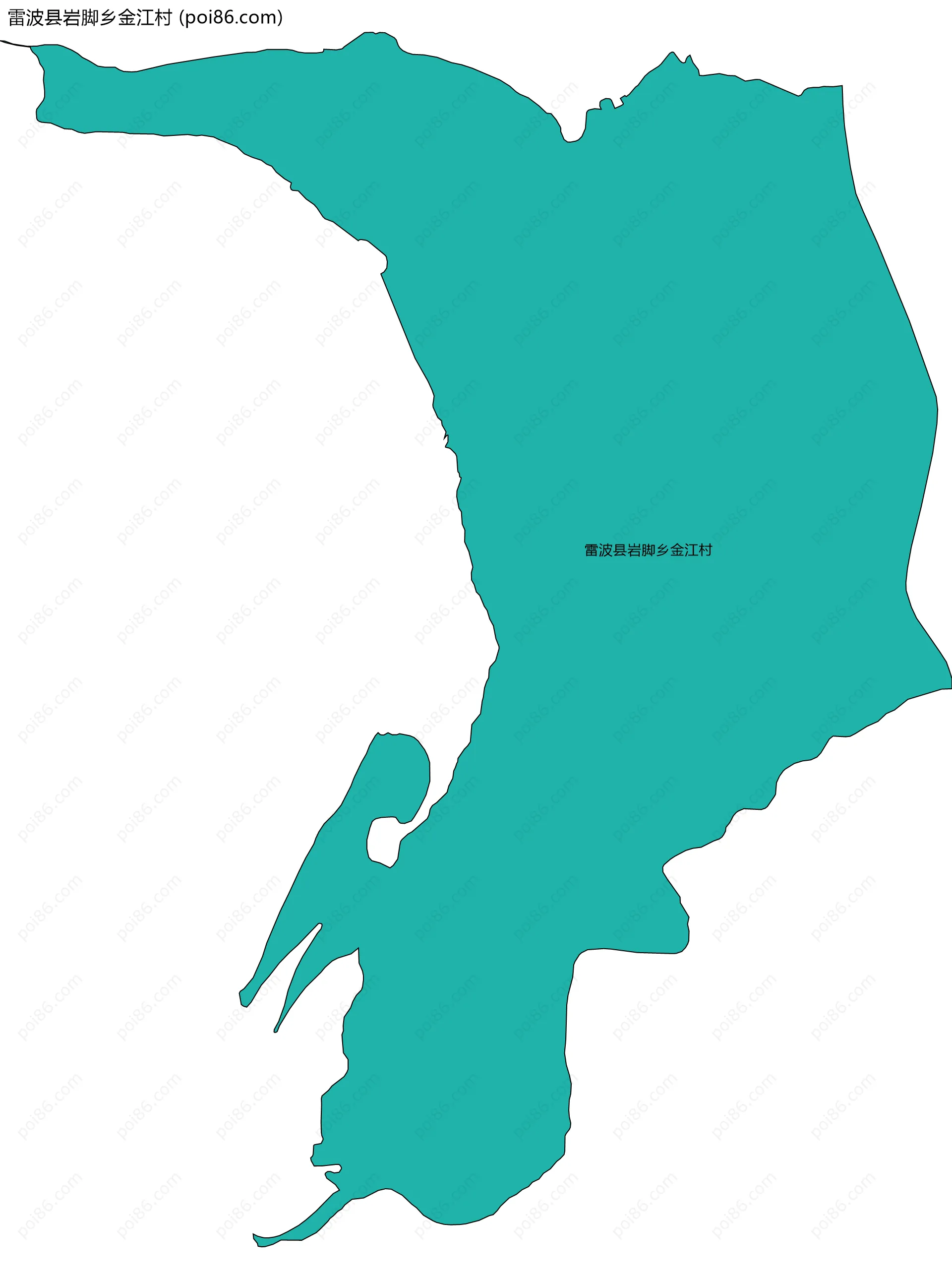 雷波县岩脚乡金江村边界地图