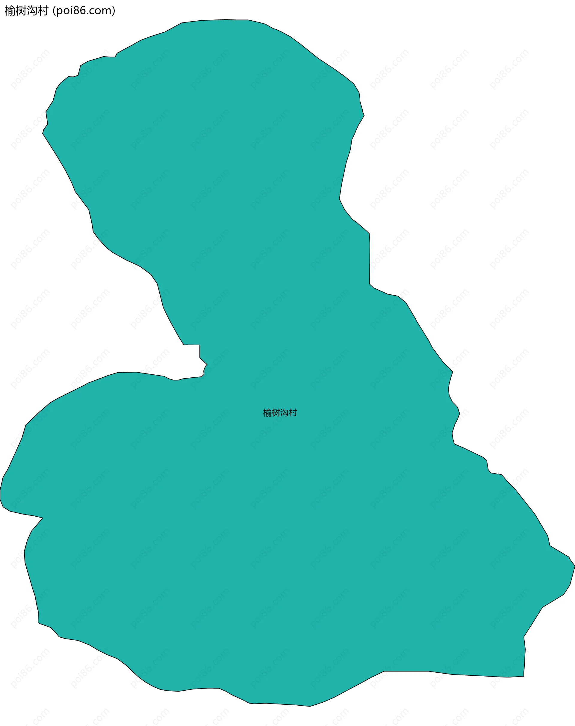 榆树沟村边界地图