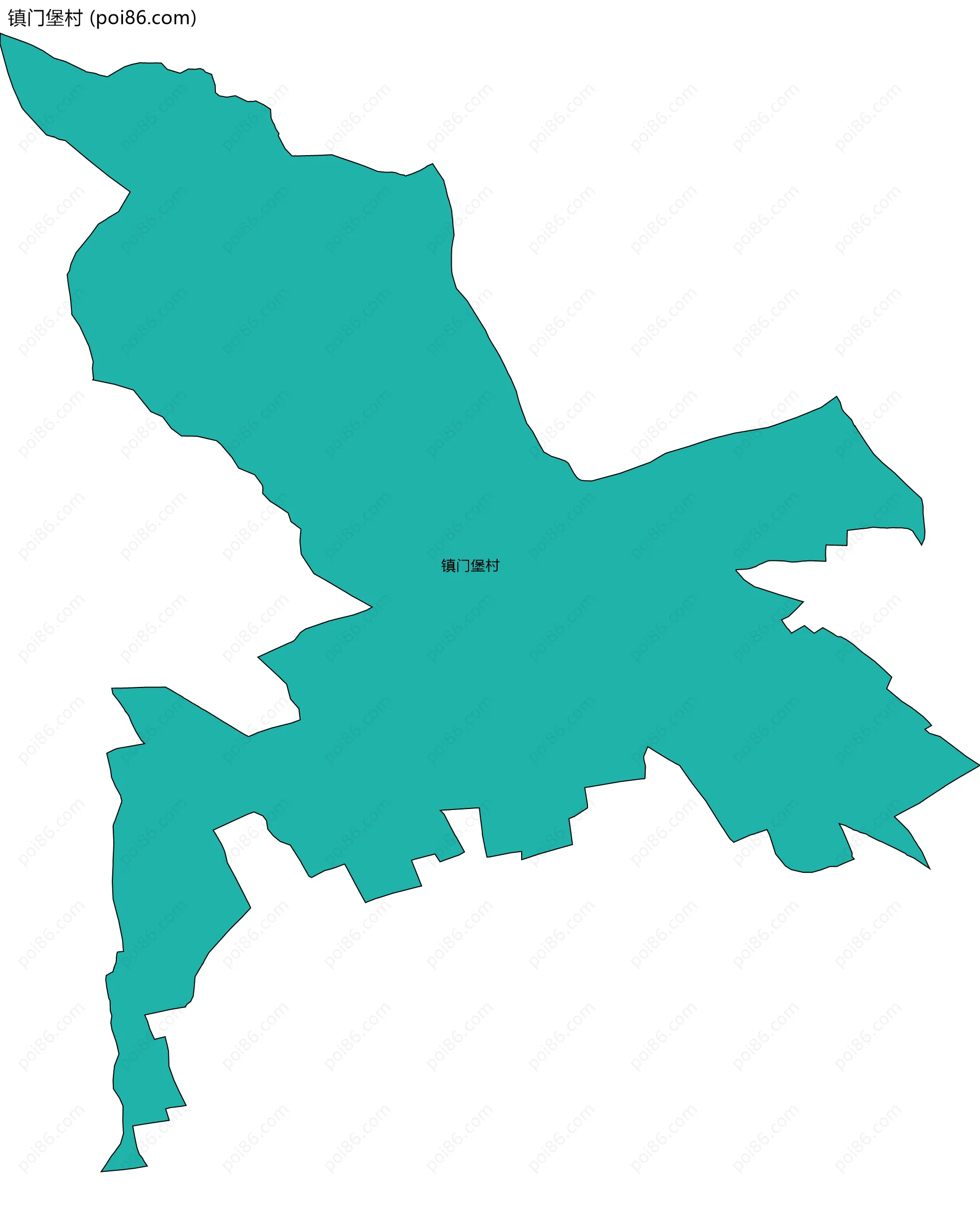 镇门堡村边界地图