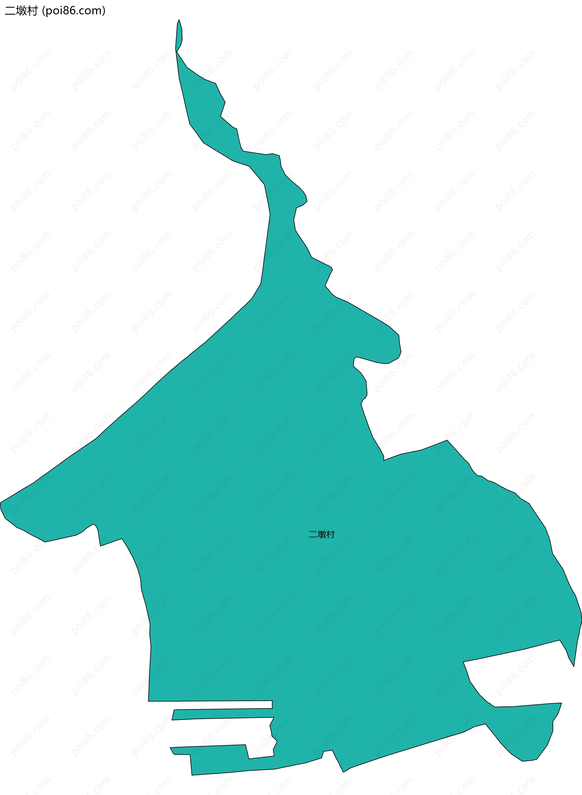 二墩村边界地图