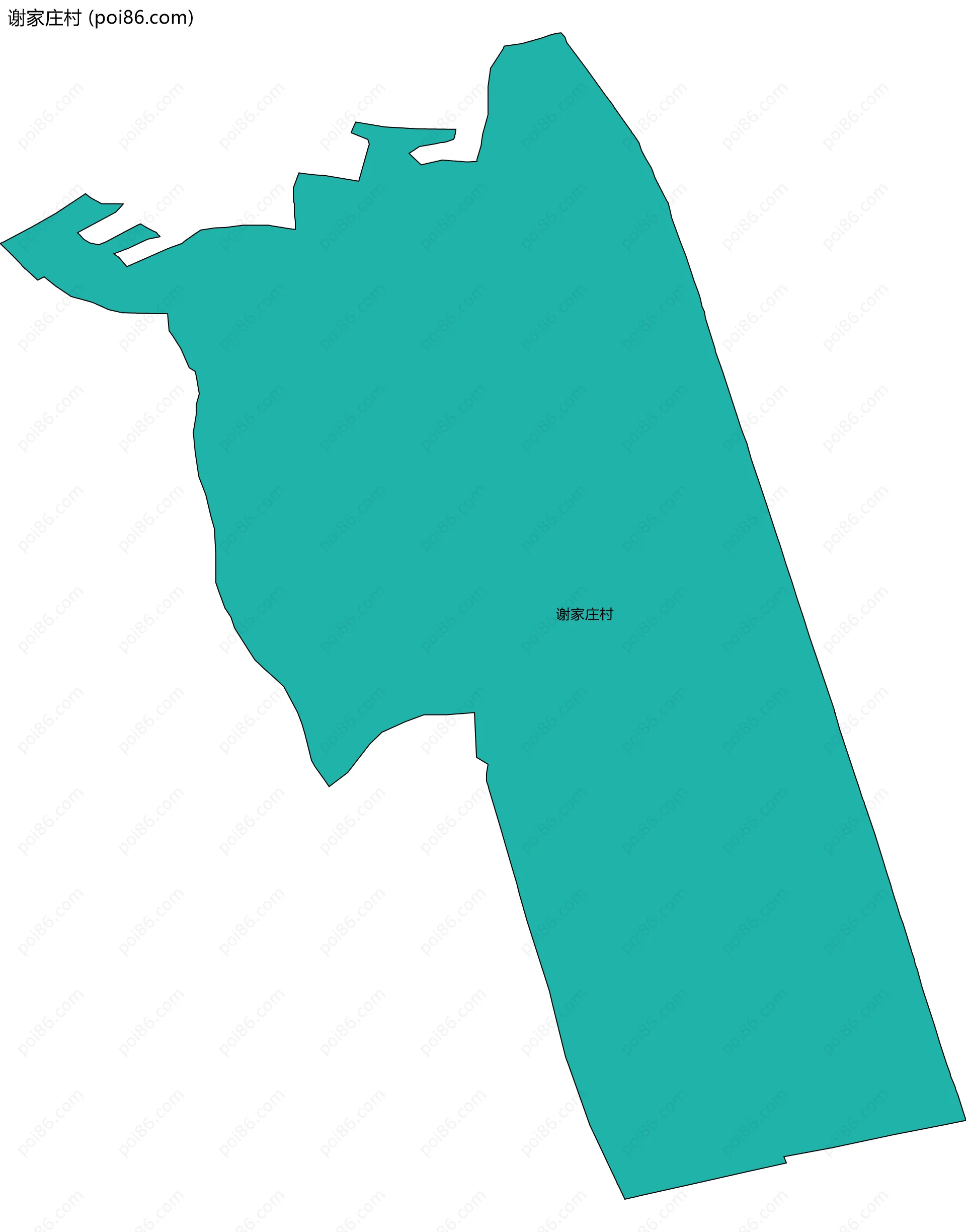 谢家庄村边界地图