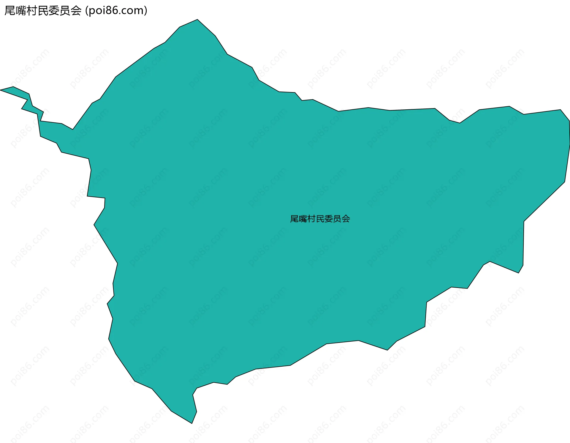 尾嘴村民委员会边界地图