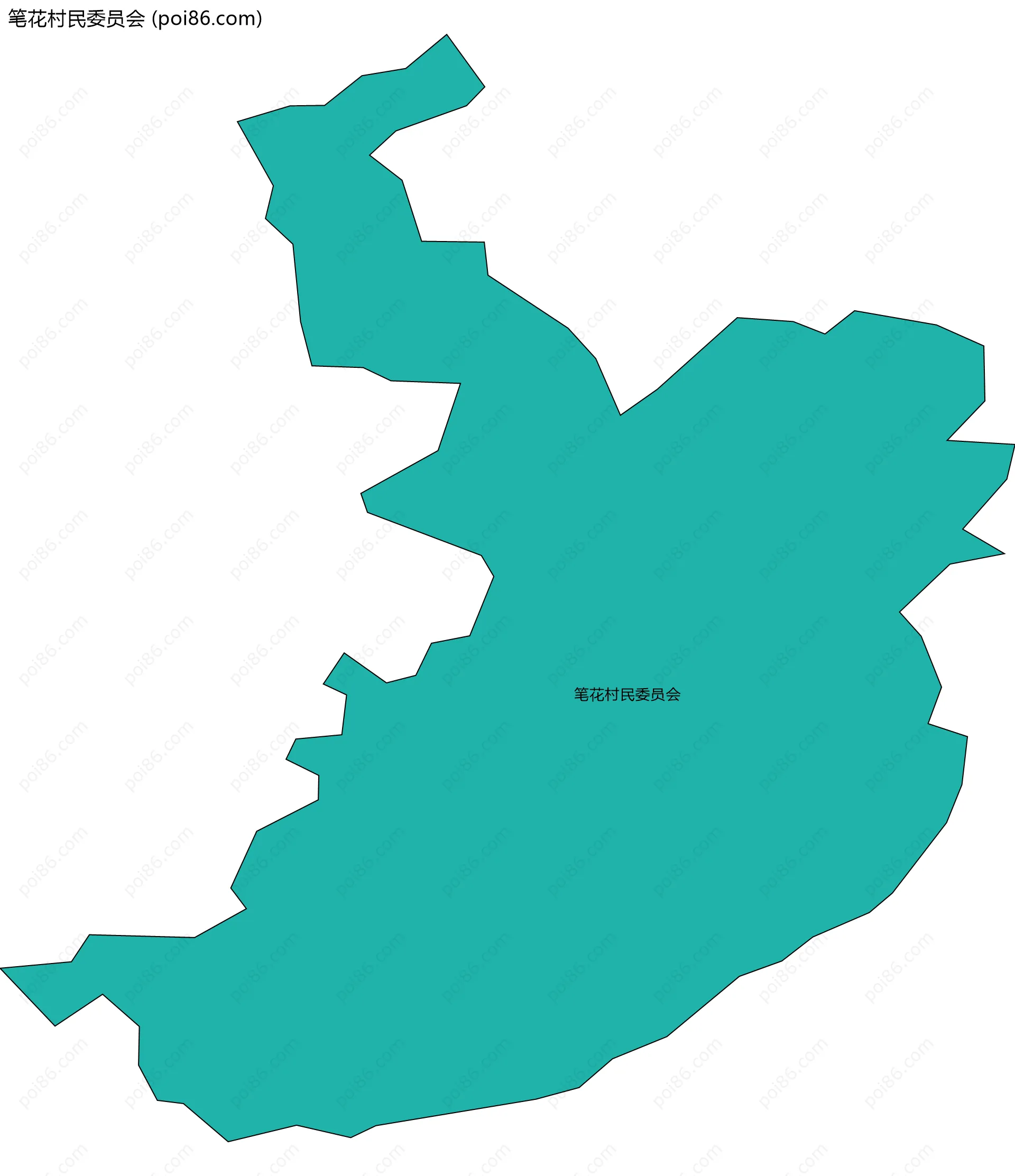笔花村民委员会边界地图