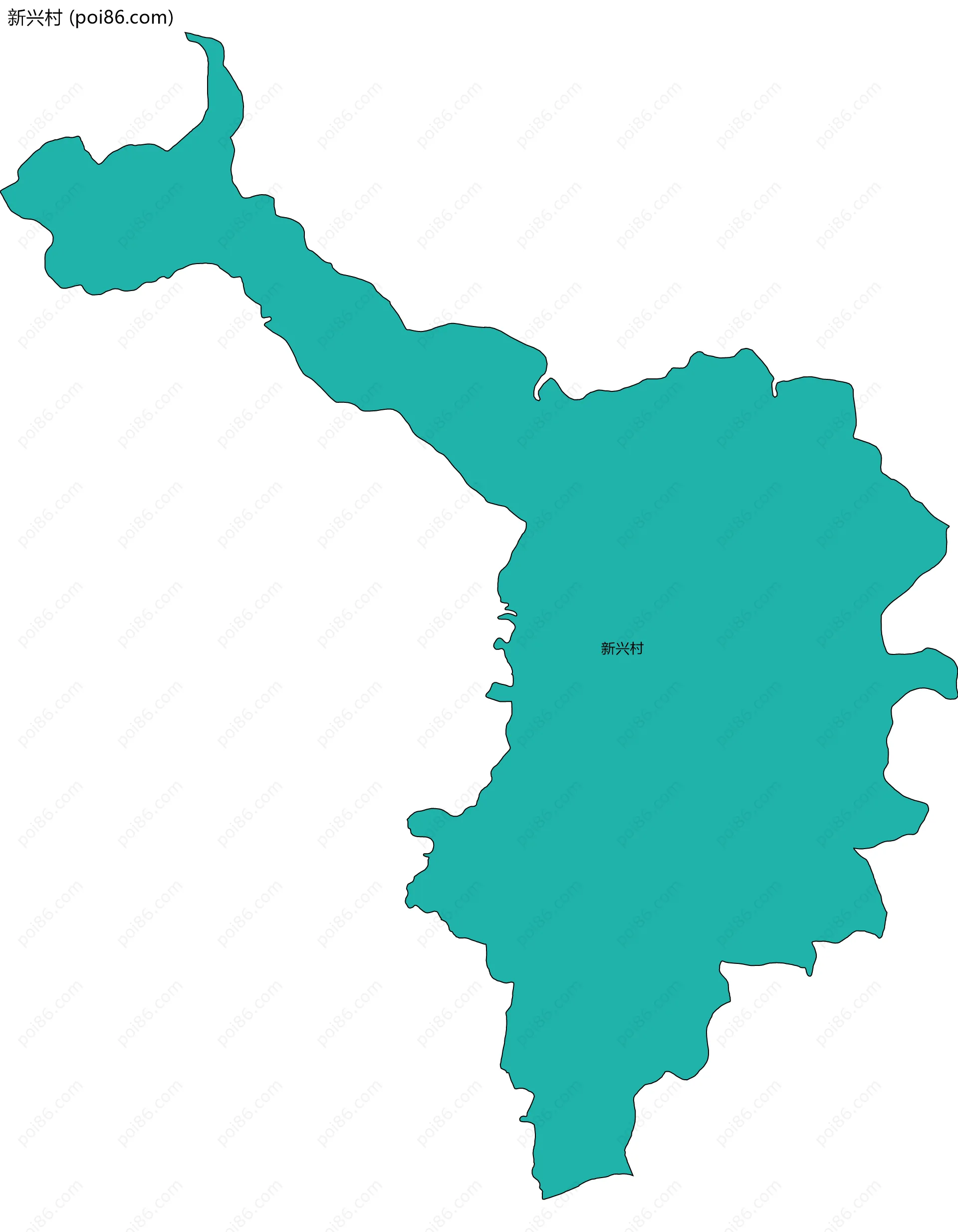 新兴村边界地图