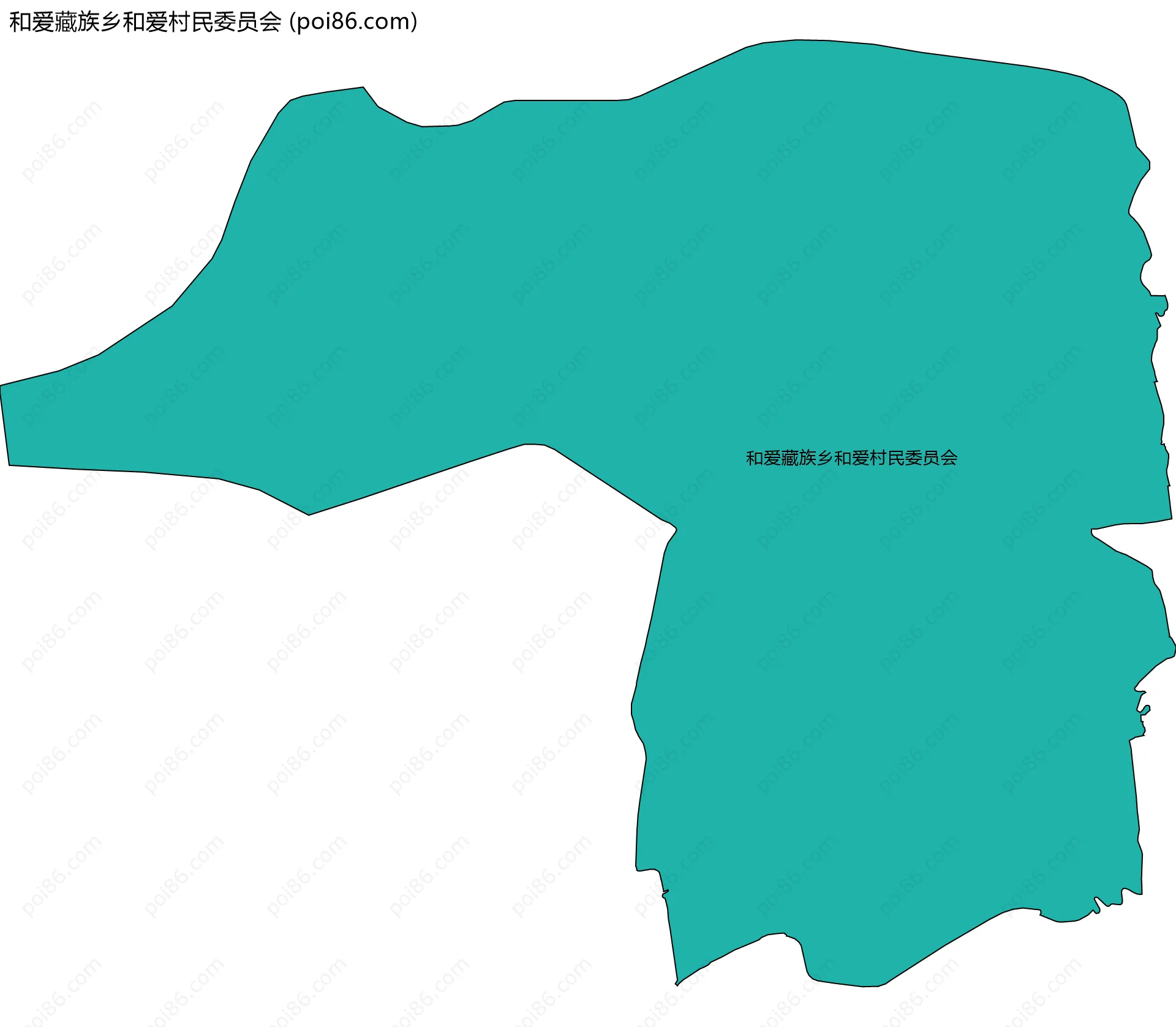 和爱藏族乡和爱村民委员会边界地图