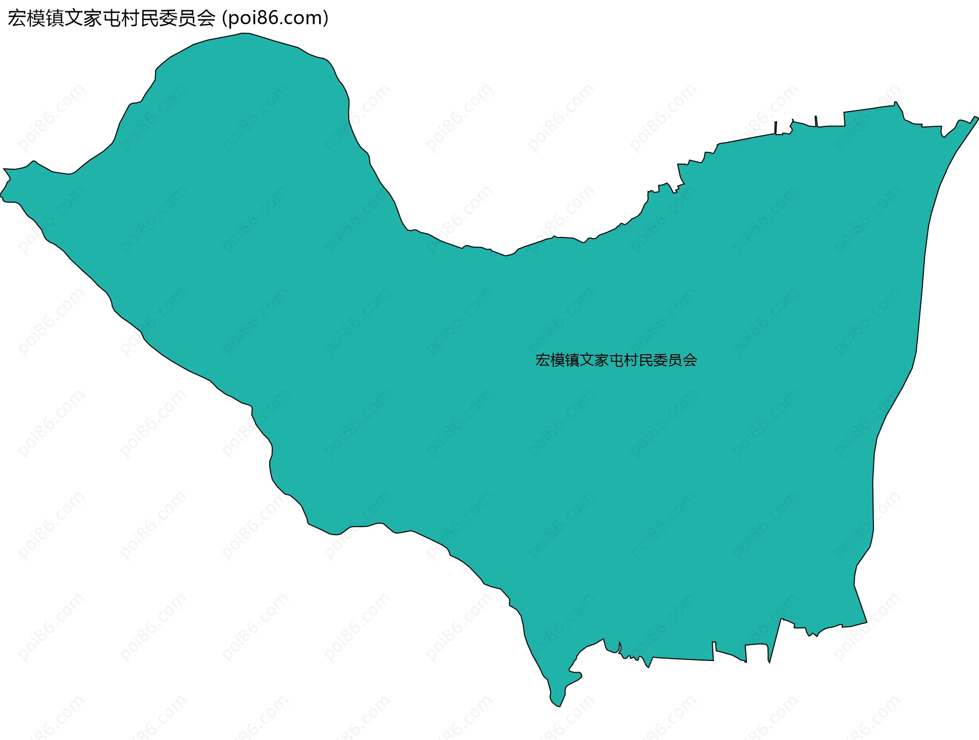 宏模镇文家屯村民委员会边界地图
