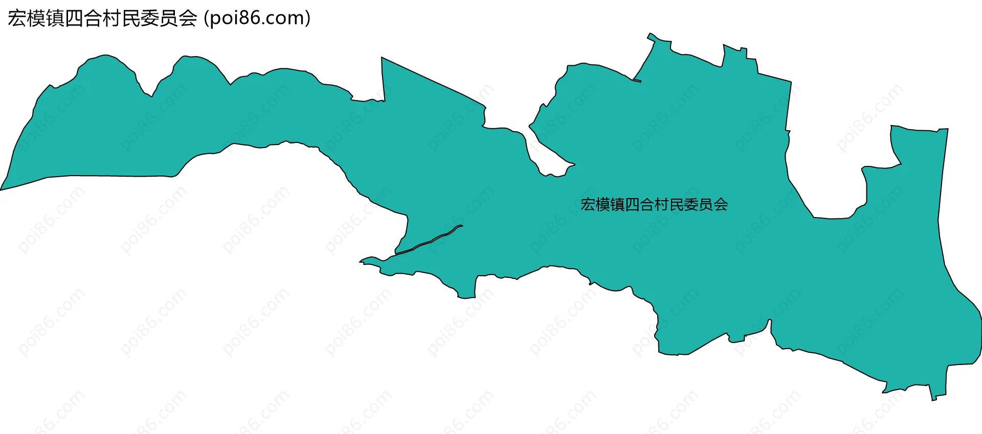 宏模镇四合村民委员会边界地图