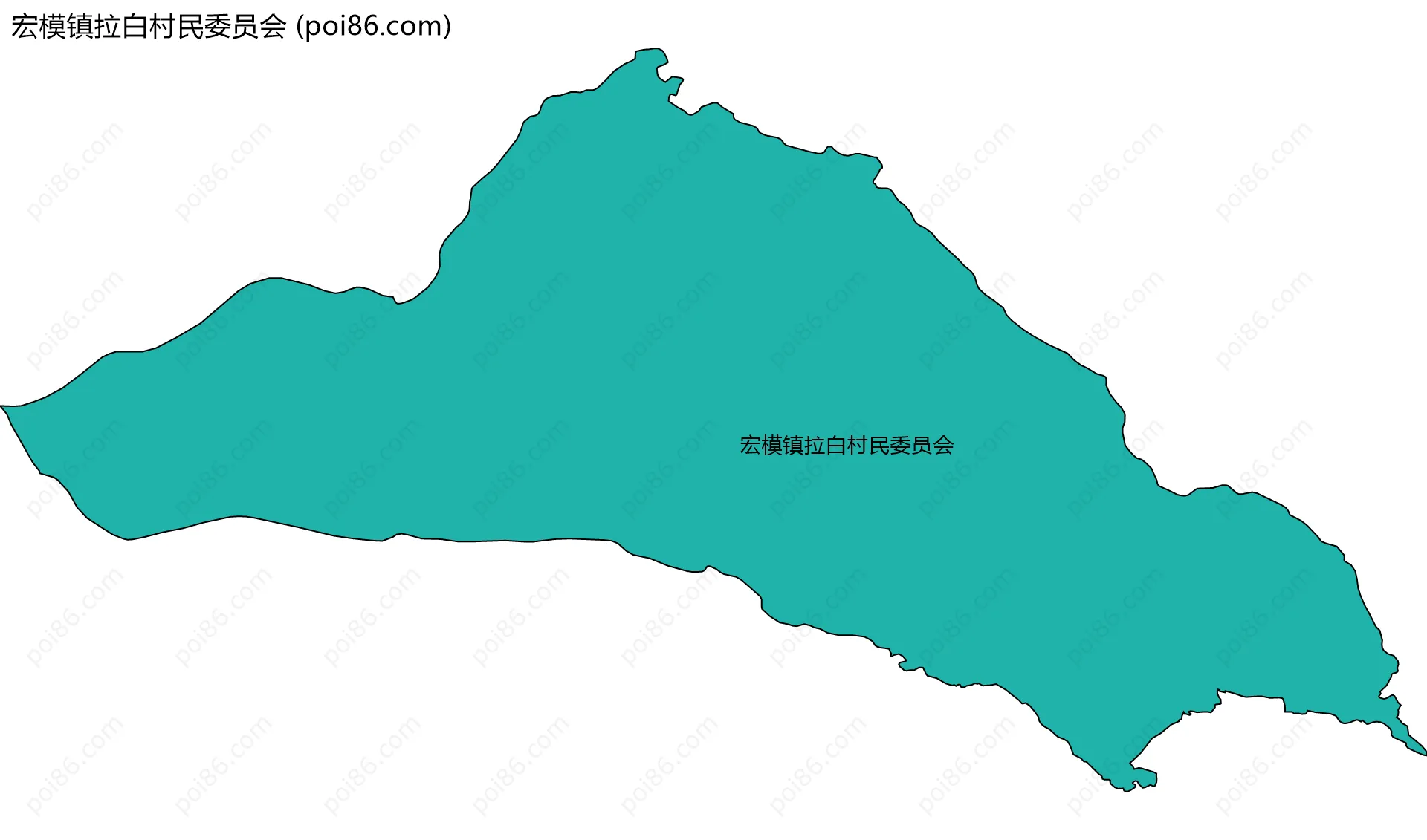 宏模镇拉白村民委员会边界地图