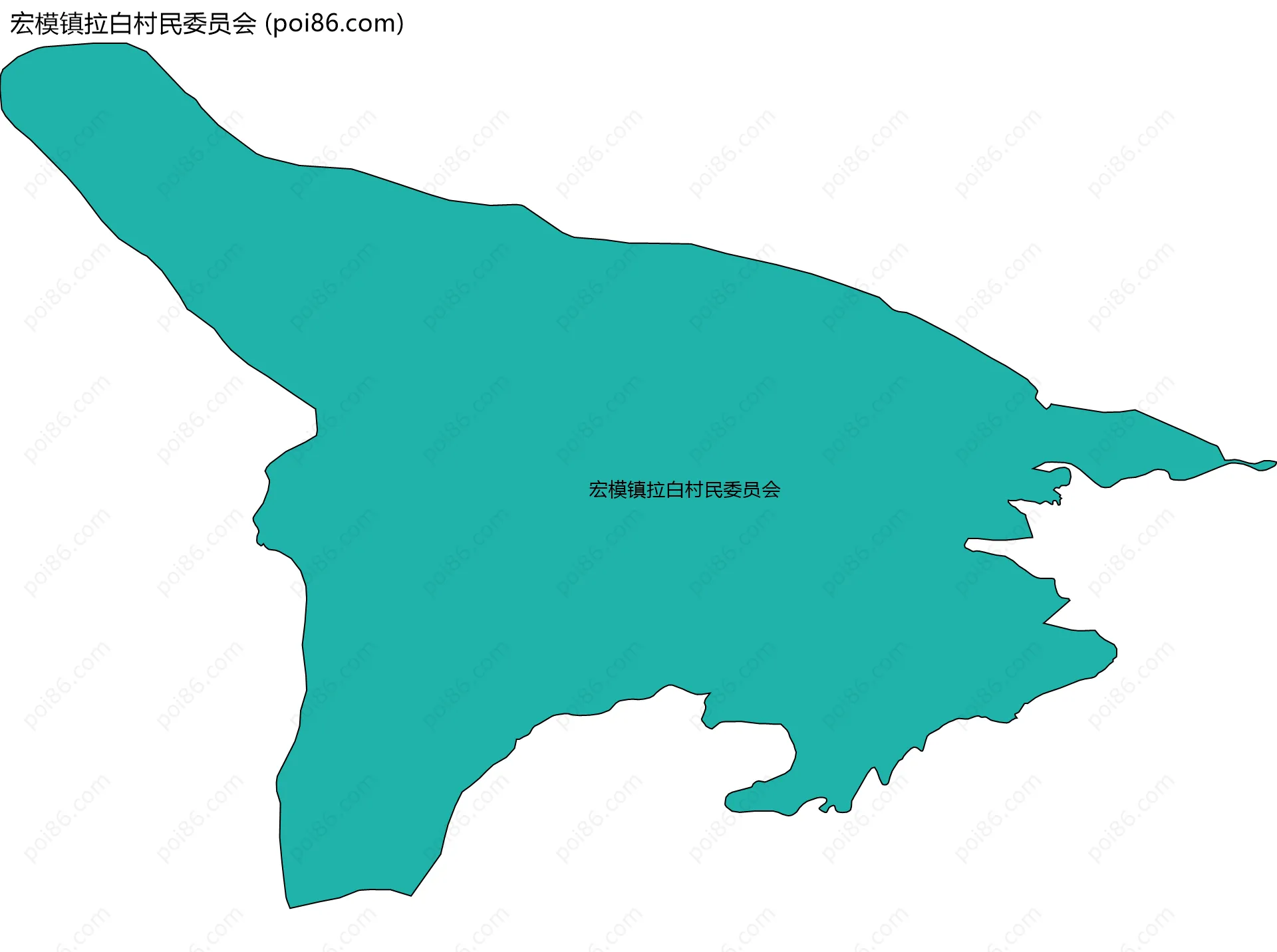 宏模镇拉白村民委员会边界地图