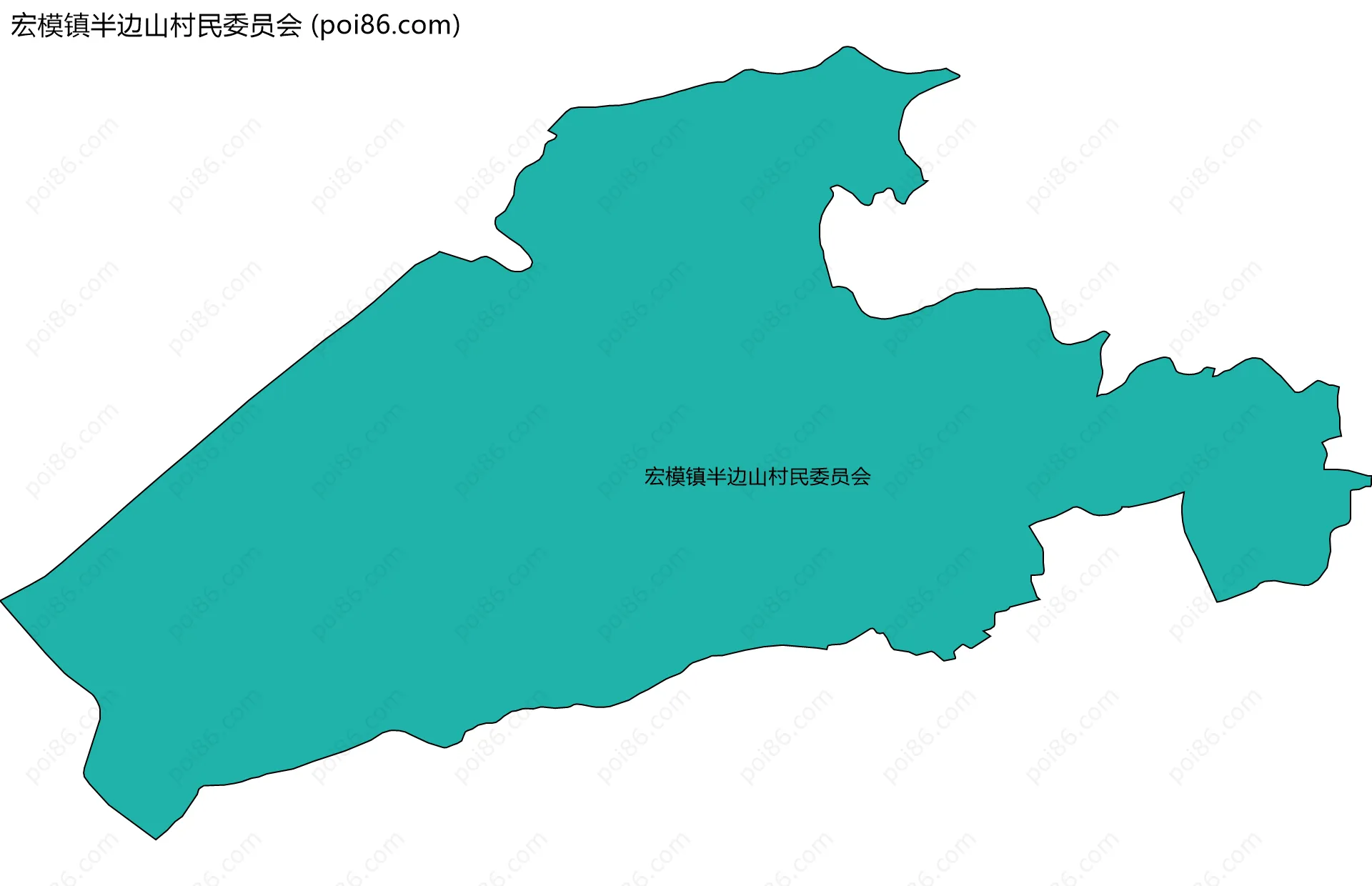 宏模镇半边山村民委员会边界地图