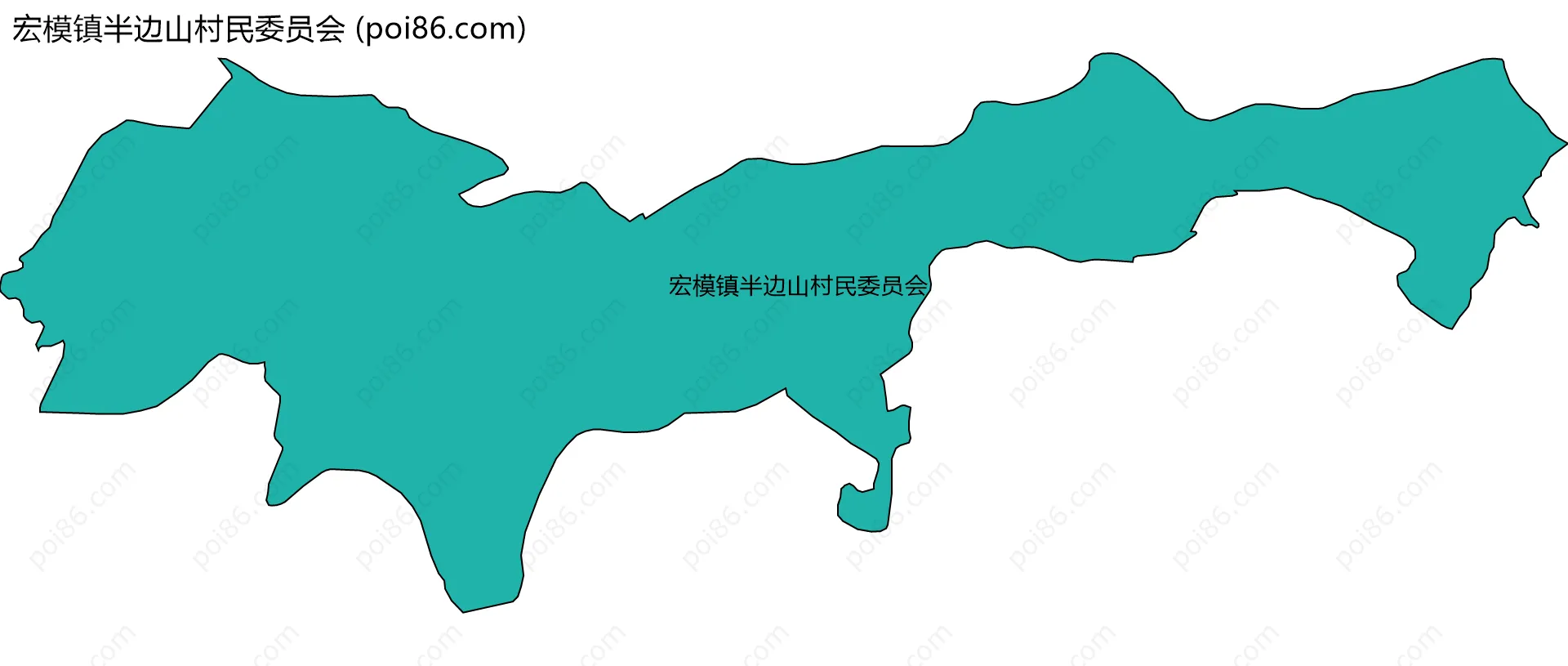 宏模镇半边山村民委员会边界地图