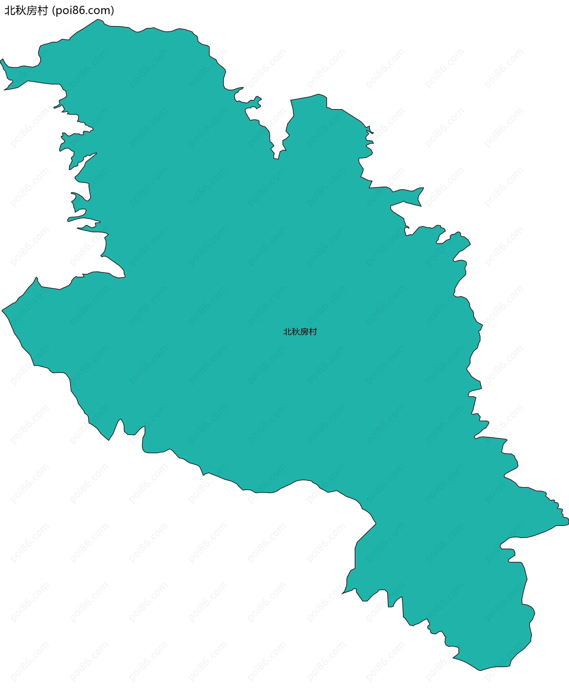 北秋房村边界地图