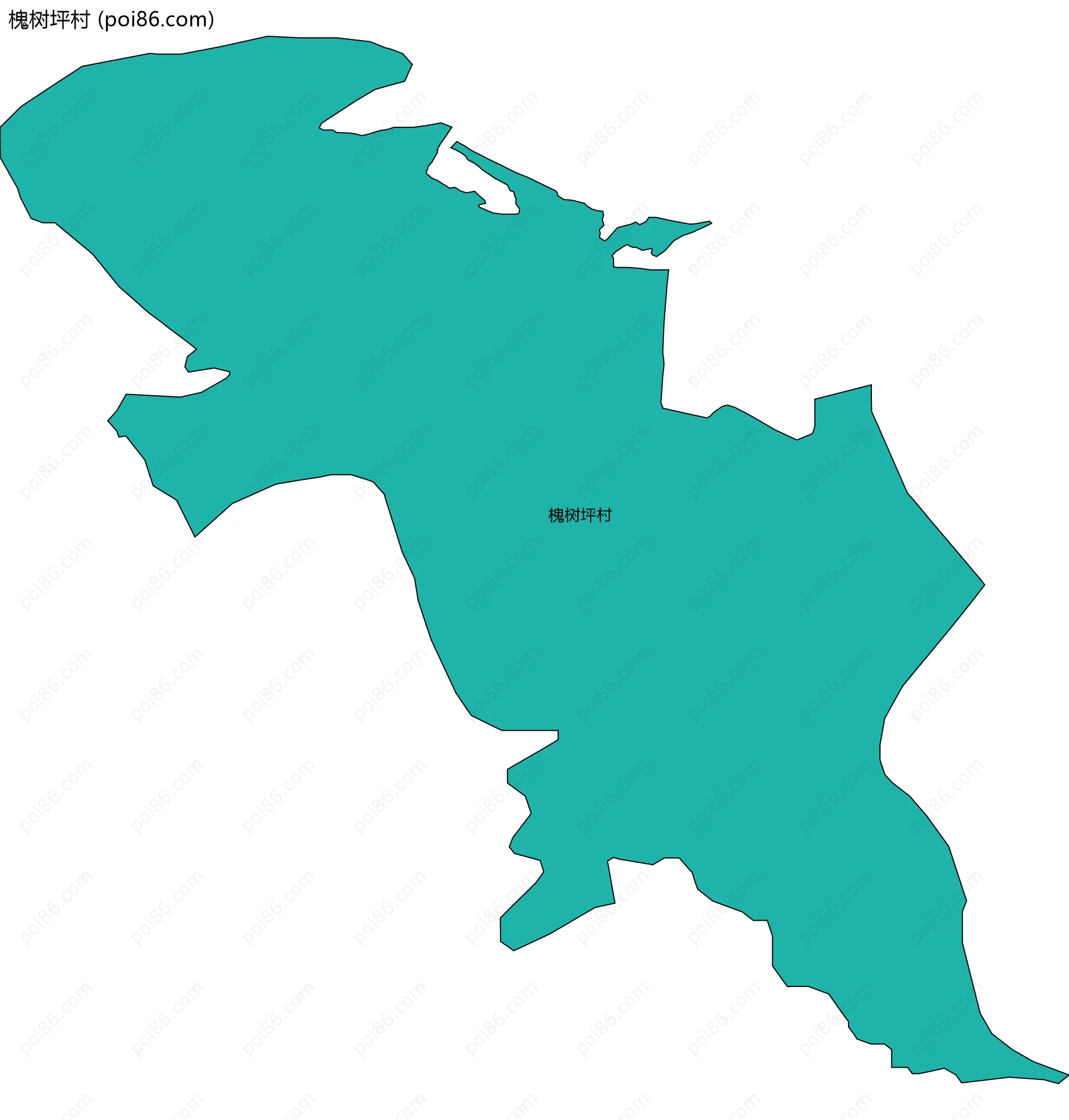 槐树坪村边界地图