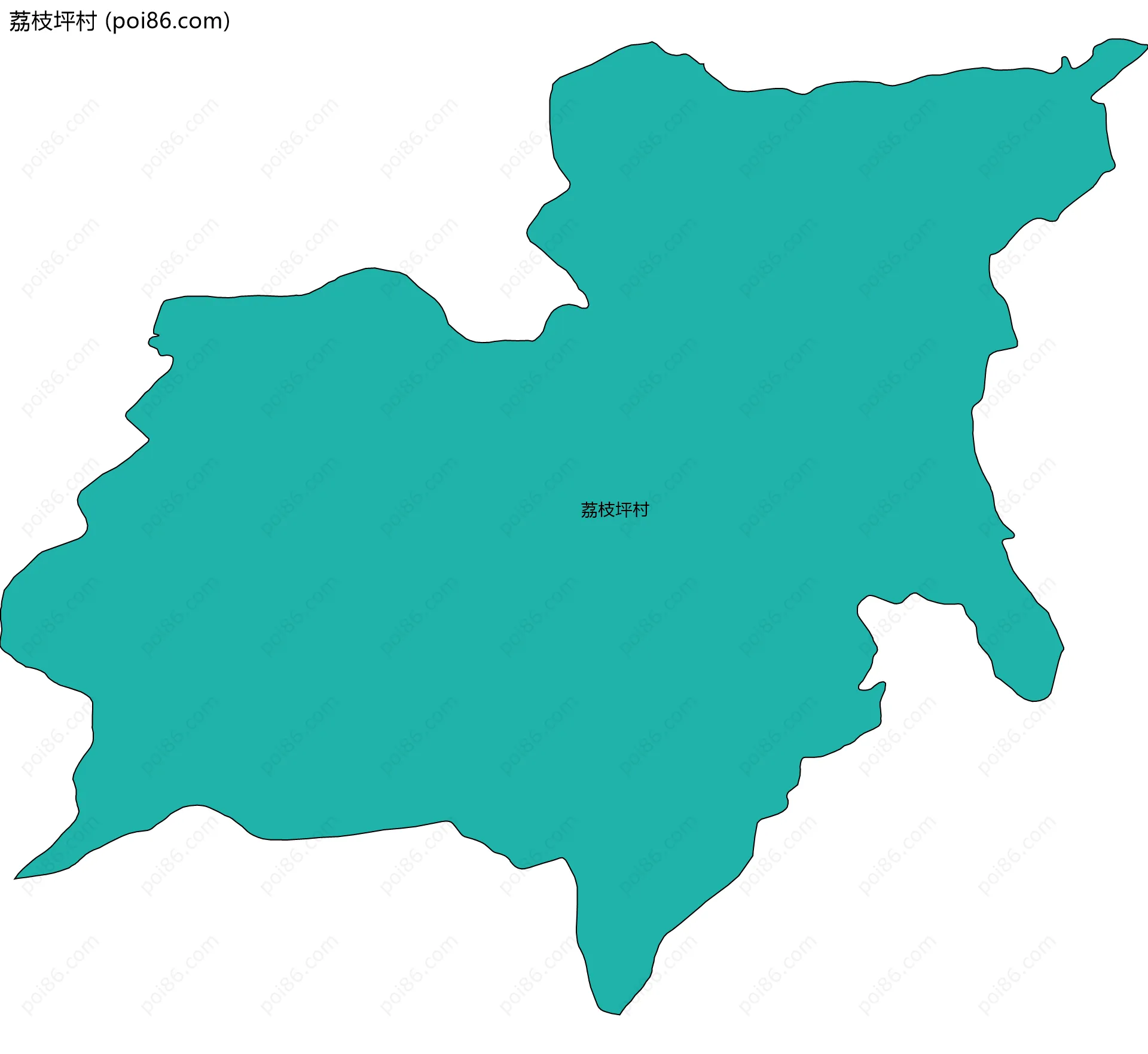 荔枝坪村边界地图