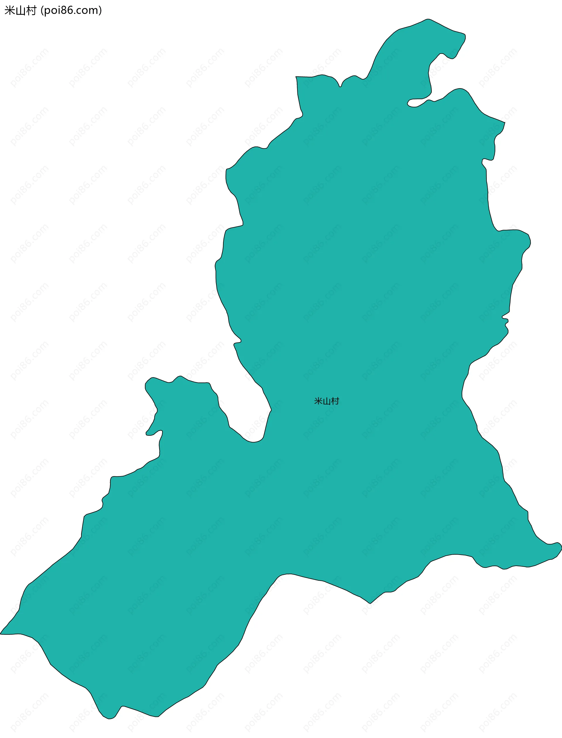 米山村边界地图